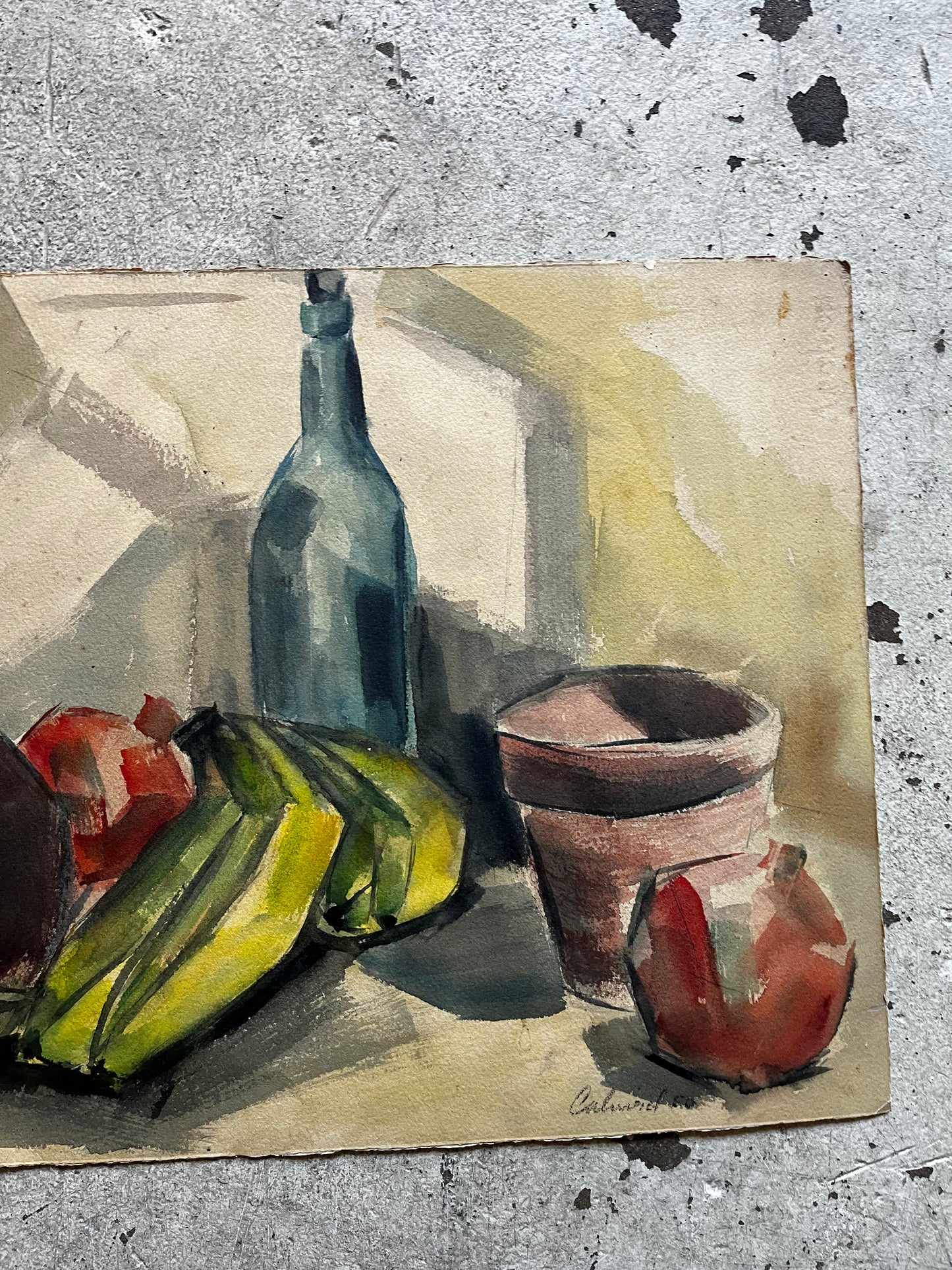 Fruit Still Life With Angular Bananas, 1950s