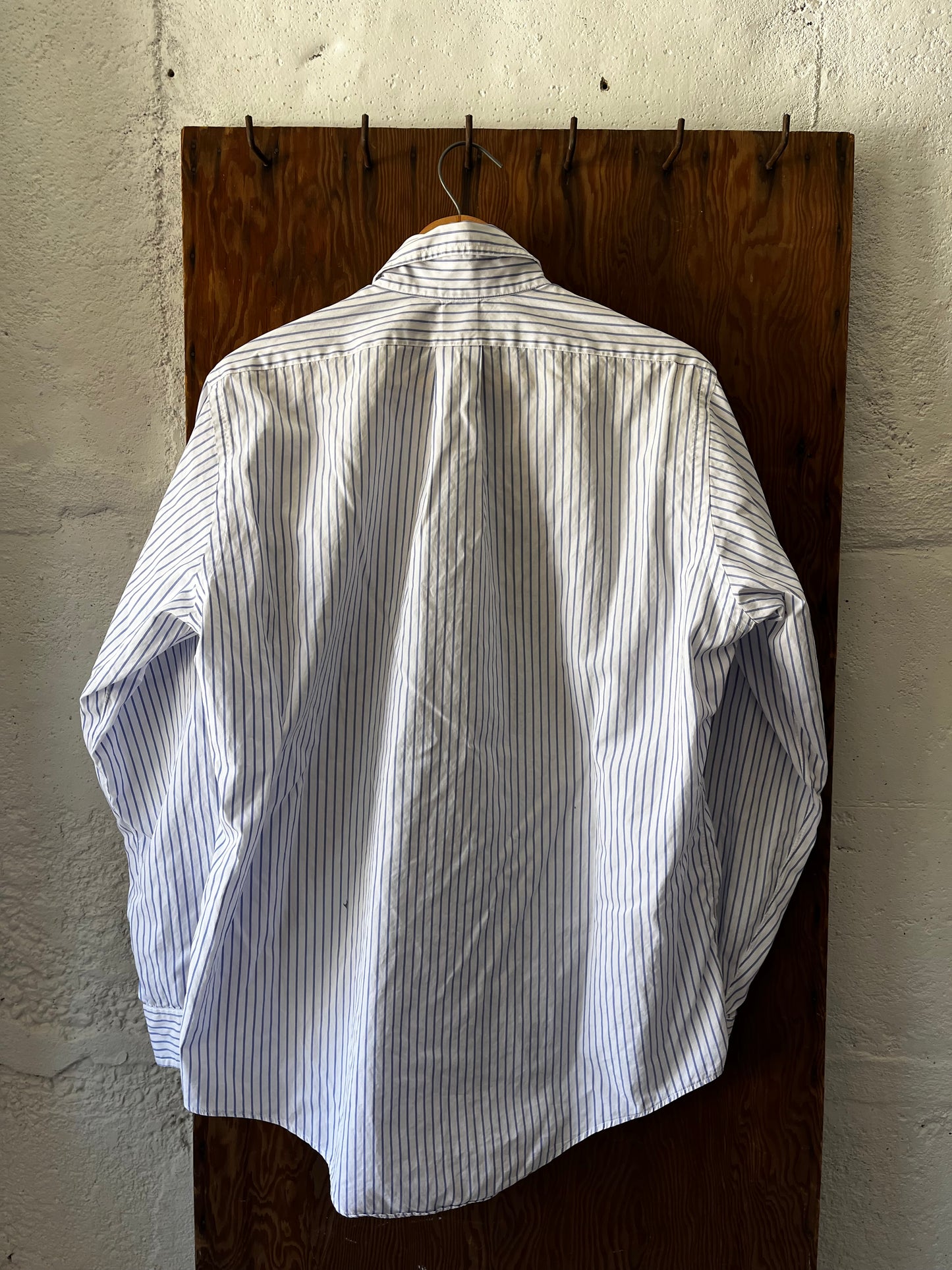 Brooks Brothers Blue/White Stripe, Sz L, 1980s
