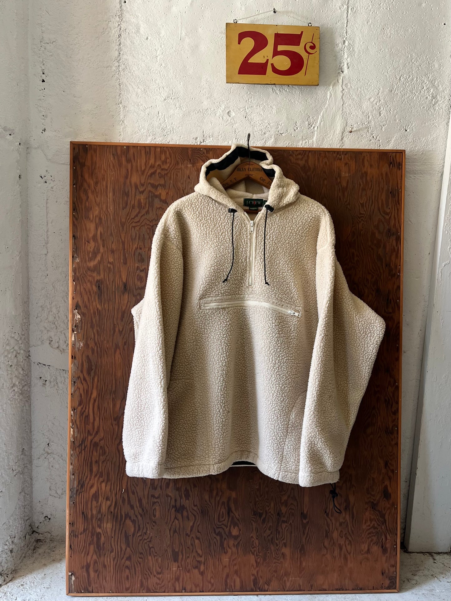 J Crew Fleece Hoodie, Size L/XL, 1980s/90s