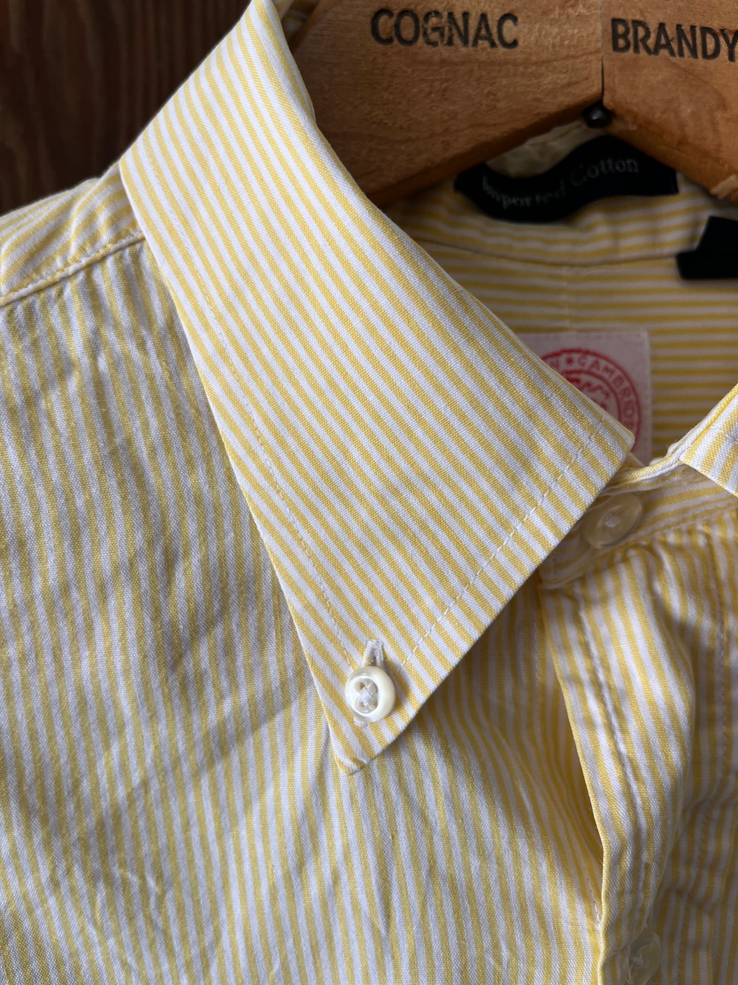 J Press Yellow + White Stripe, Sz M/L, 1990s