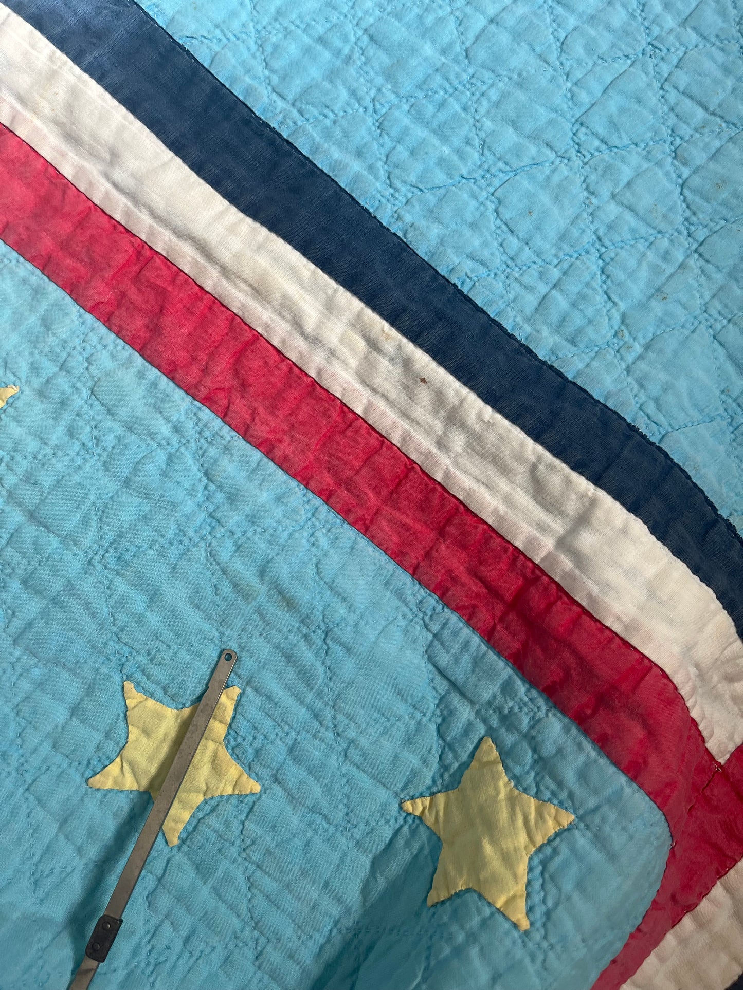 Stars and Stripes Appliqué Quilt, 1950/60
