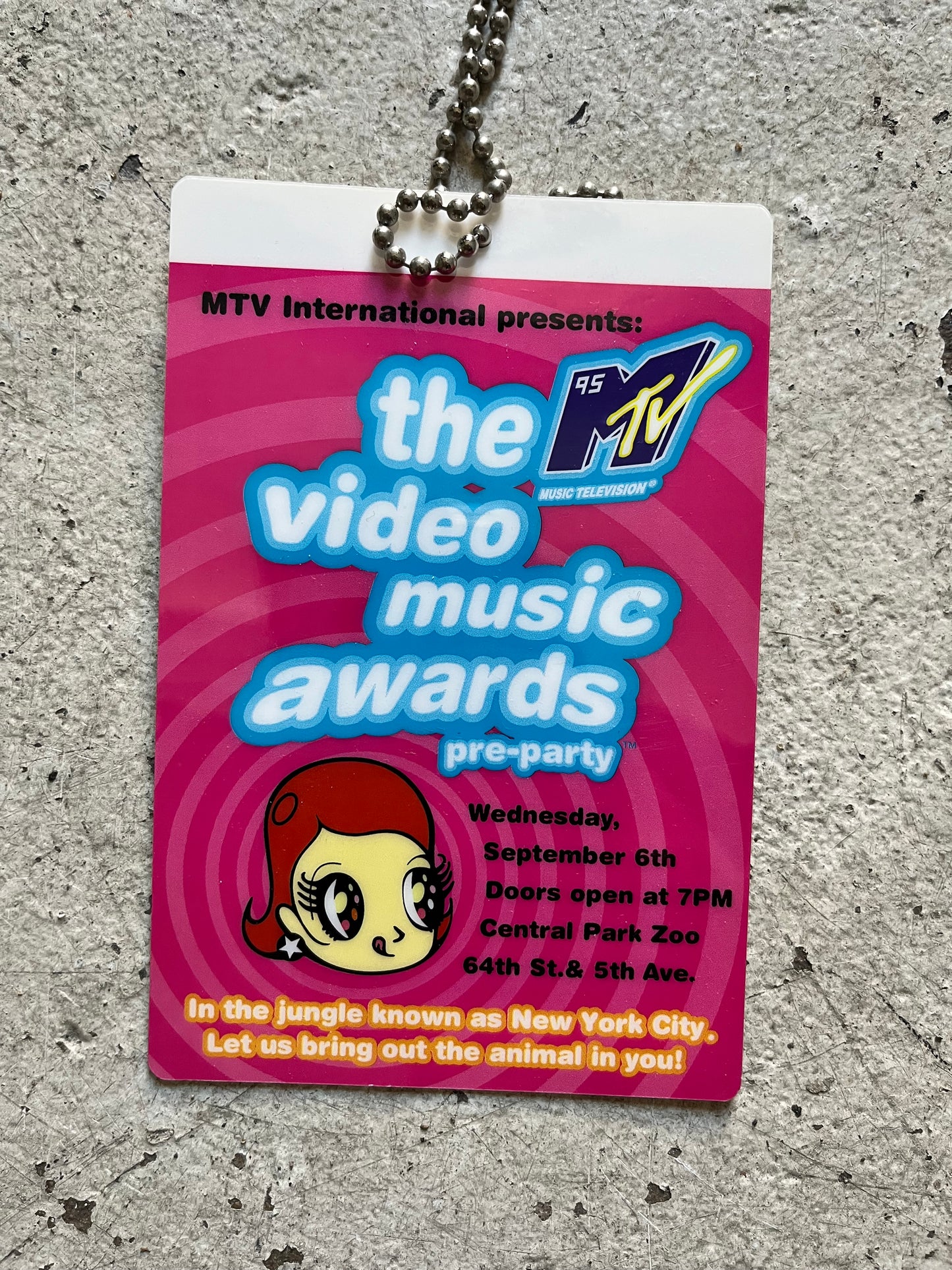 MTV VMA Party Badge, 1995