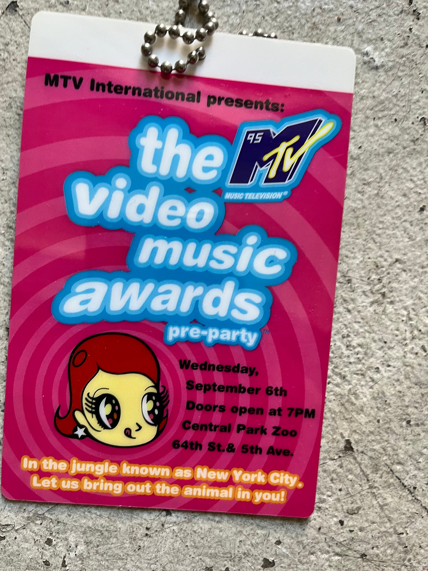 MTV VMA Party Badge, 1995