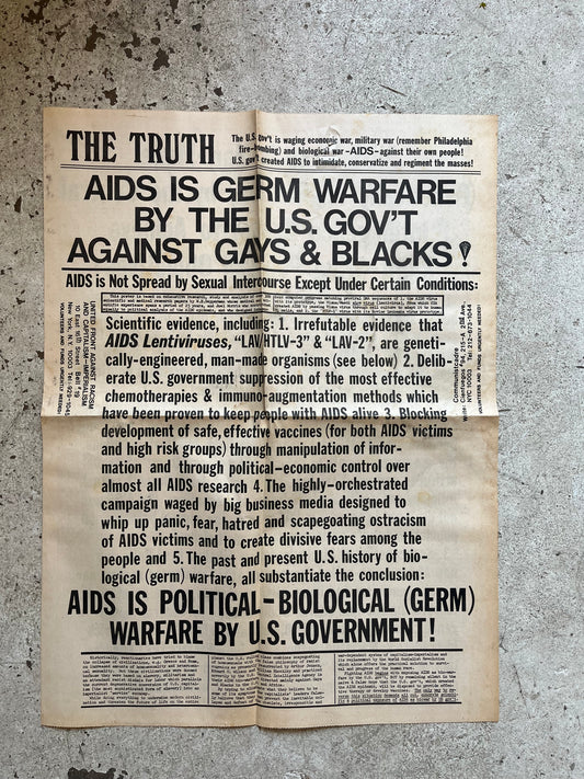 Anti-Government AIDS Paranoia Newspaper, 1986