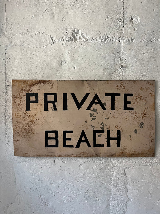 Private Beach Sign, 1930s