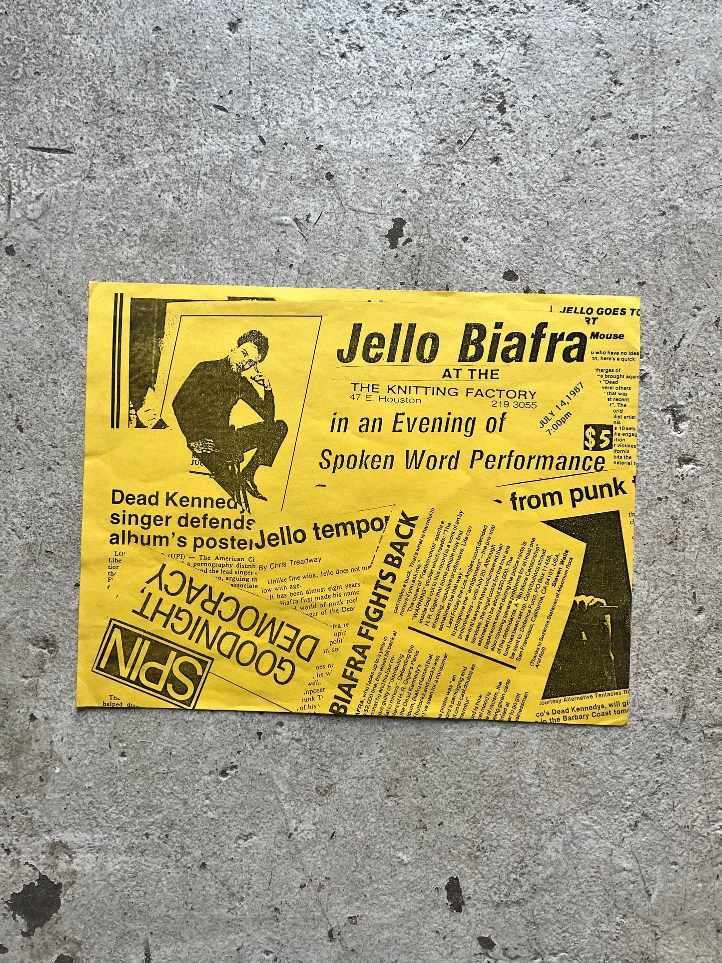 Jello Biafra, Flyer, 1990s