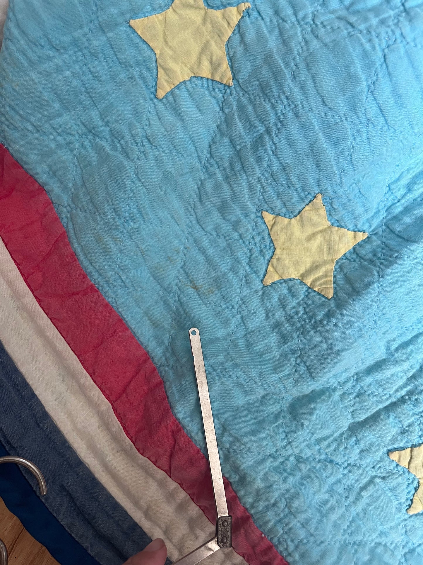 Stars and Stripes Appliqué Quilt, 1950/60