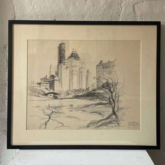 Central Park Drawing, Vernon Howe Bailey, 1920s **NYC Pickup/Delivery Only**