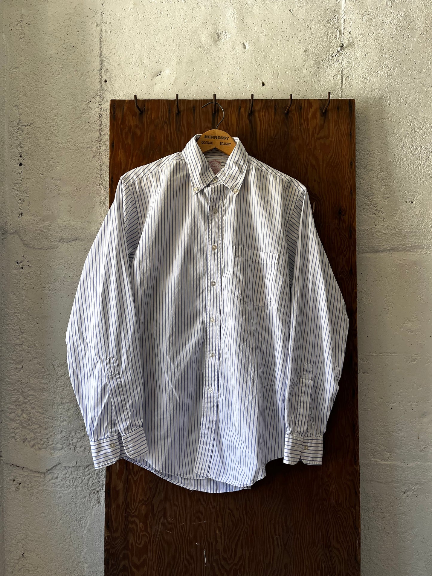 Brooks Brothers Blue/White Stripe, Sz L, 1980s