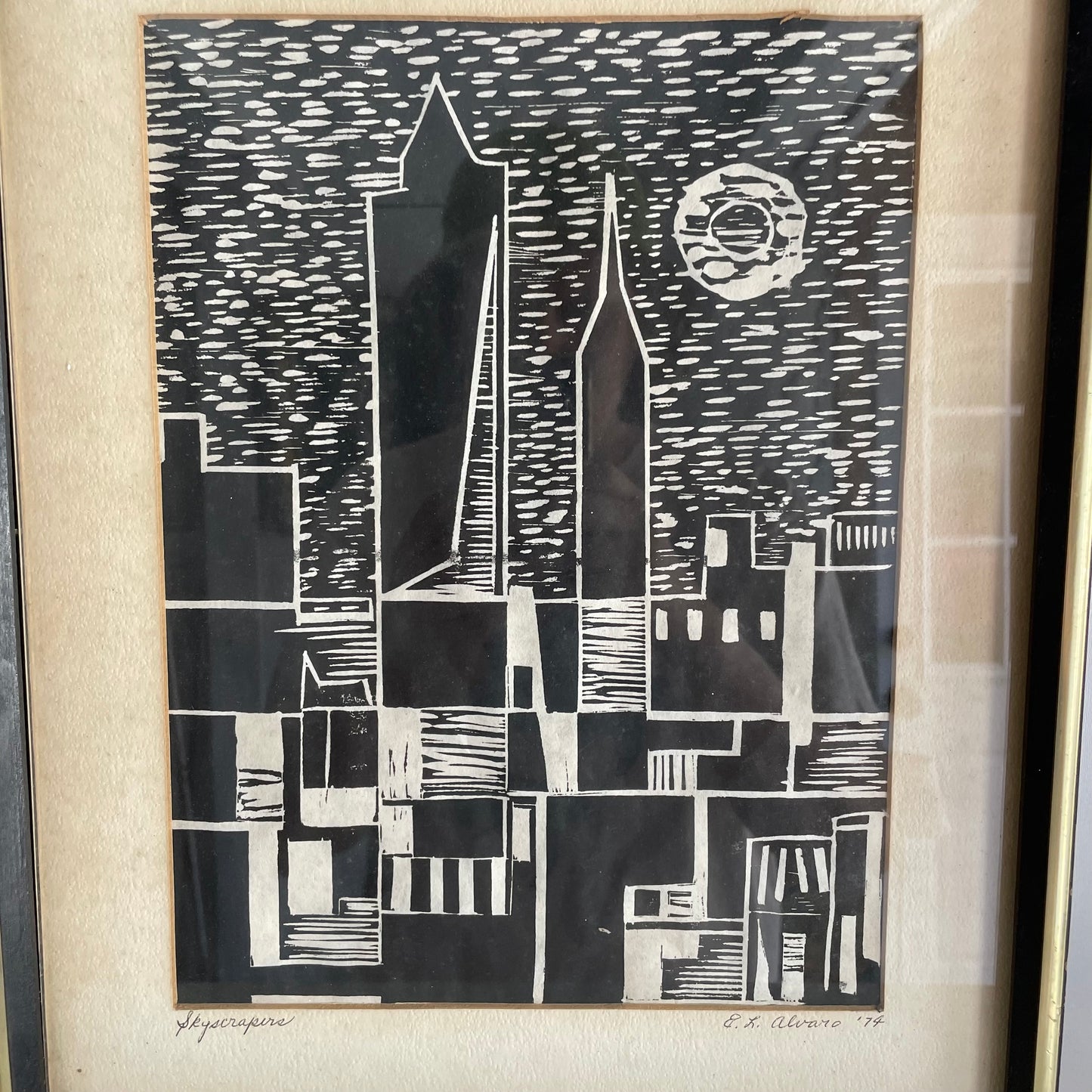 Cityscape Lithograph, 1974