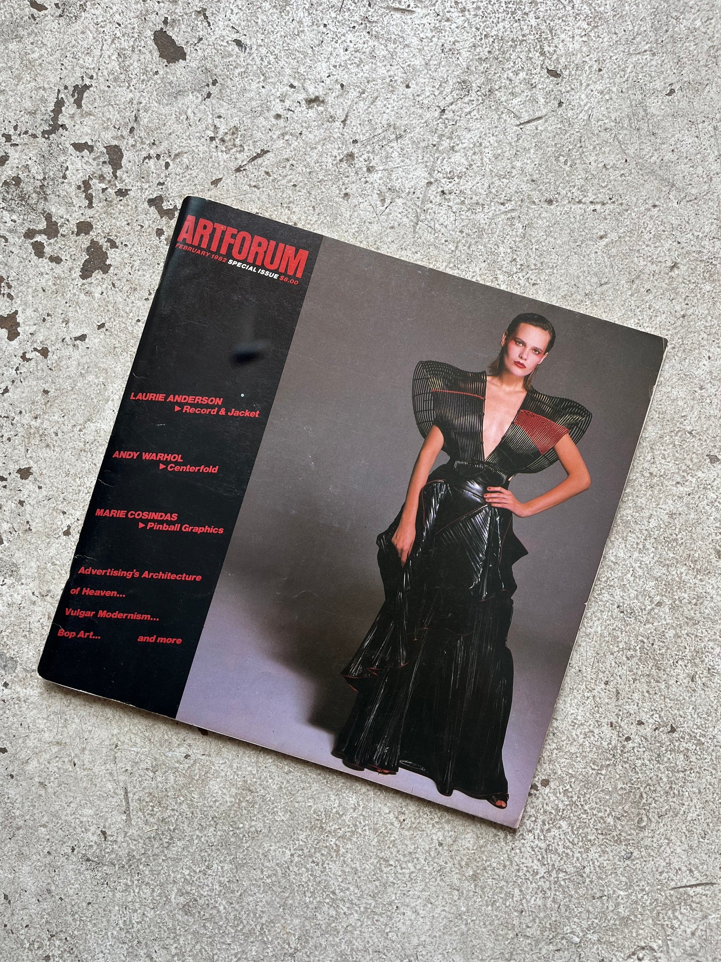 Artforum February 1982 [Issey Miyake Cover, Andy Warhol Centerfold Poster, Laurie Anderson Flexidisc]
