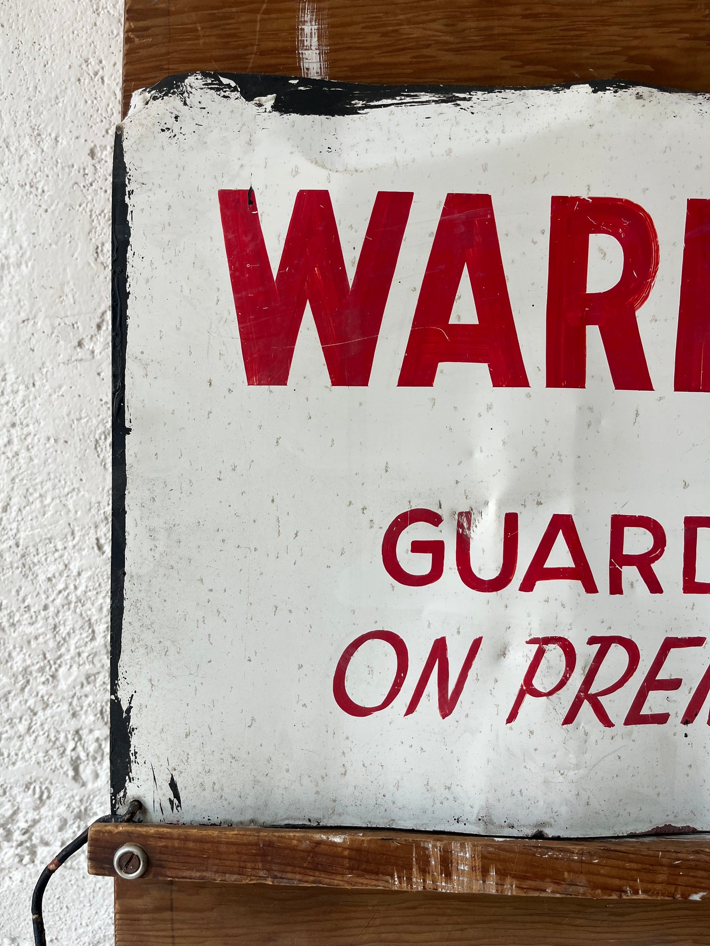 Warning Guard Dog, Handpainted Sign, 1980s