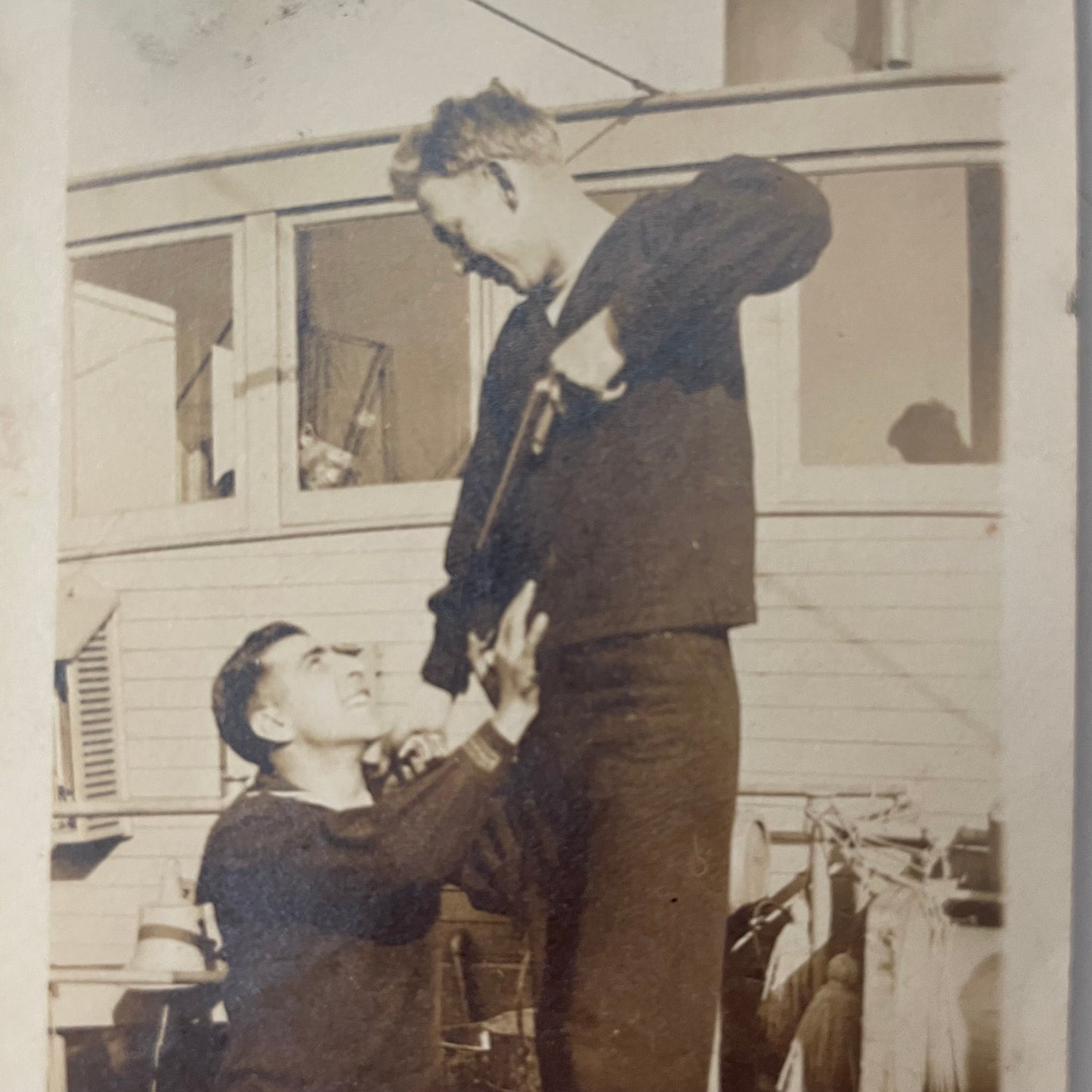 Sailors Pointing Guns, Snapshots, 1940s