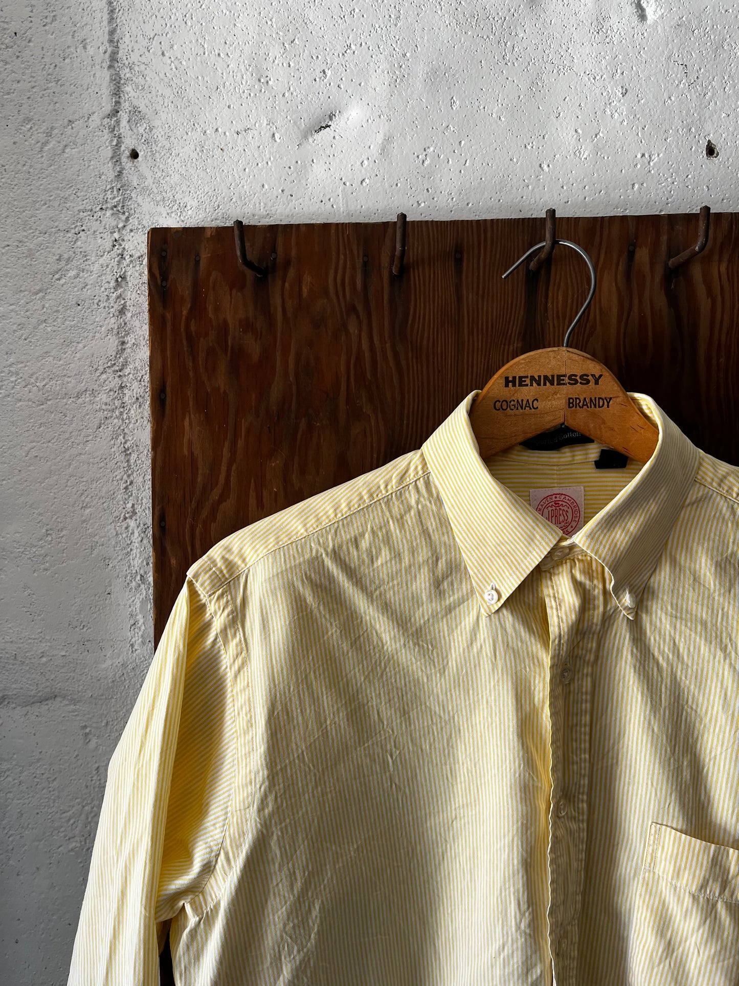 J Press Yellow + White Stripe, Sz M/L, 1990s