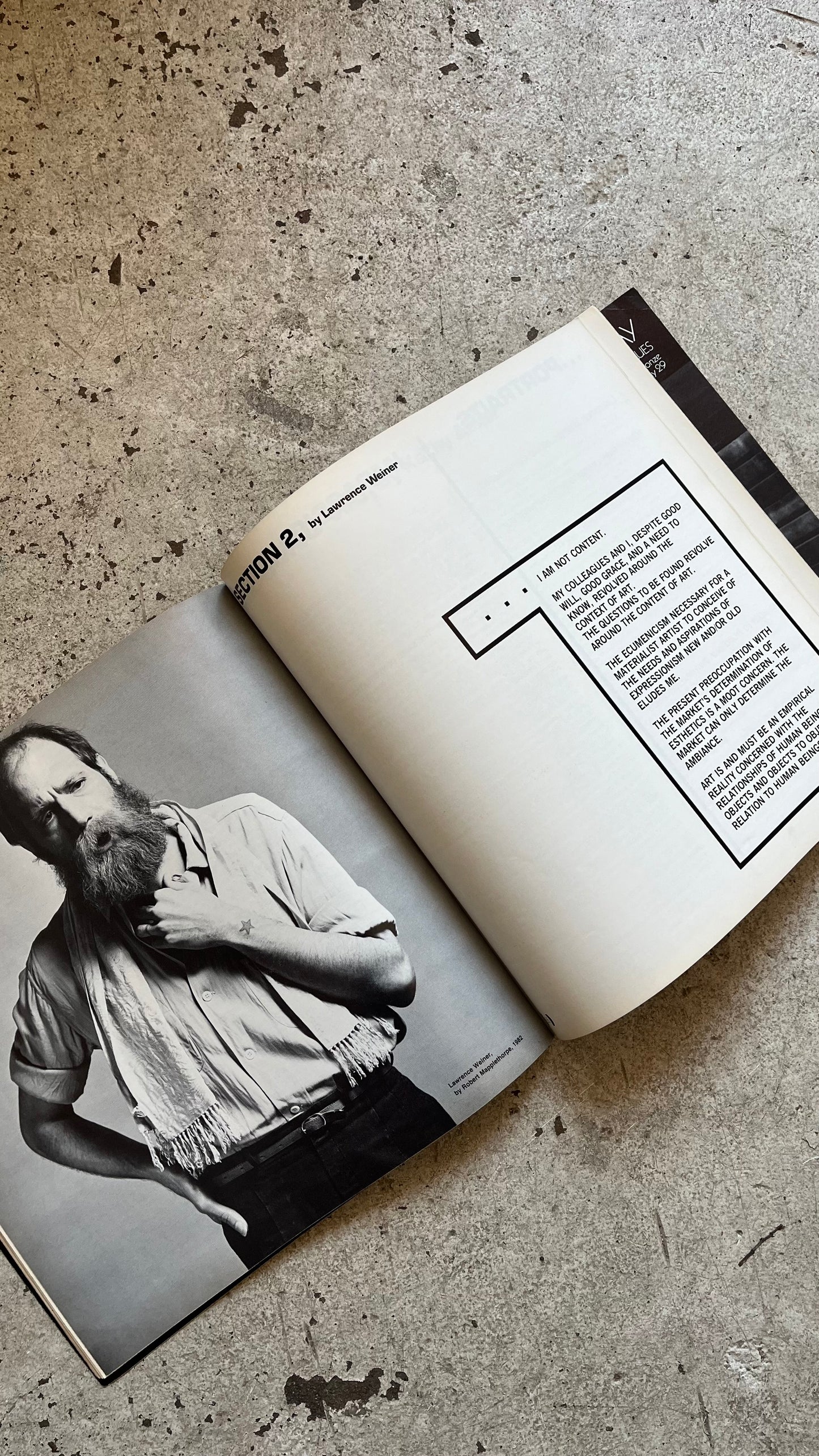 Artforum, May 1982 [Lawrence Weiner Cover, Kathy Acker, Robert Mapplethorpe, Joseph Kosuth, Richard Serra, Philip Glass]
