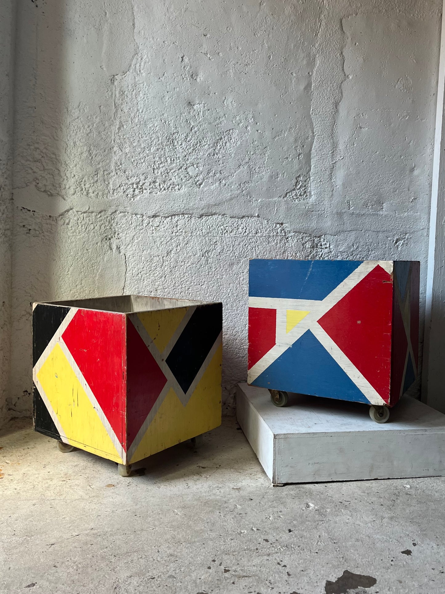 Painted Plywood Cubes, 1950s