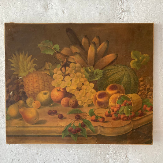 Still Life with Pineapple and Melon Chromolithograph, 1880-1900