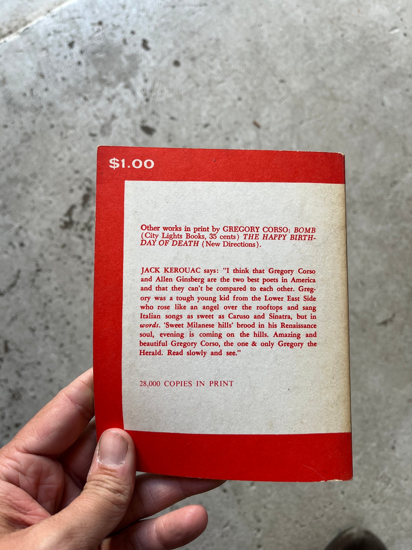 Gasoline, Gregory Corso, 1960
