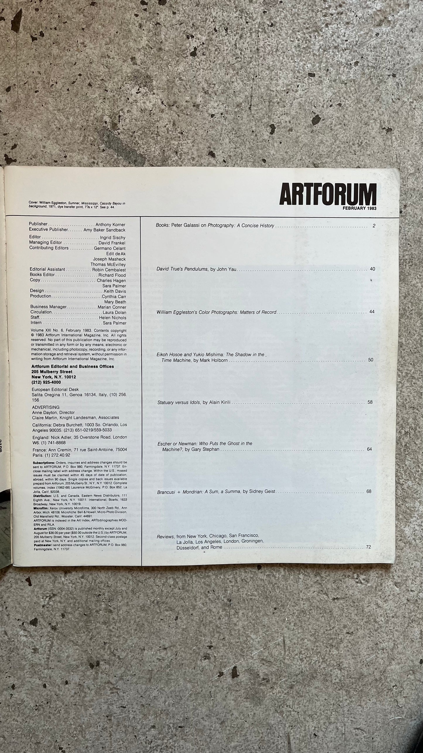 Artforum, February 1983 [William Eggleston Cover]