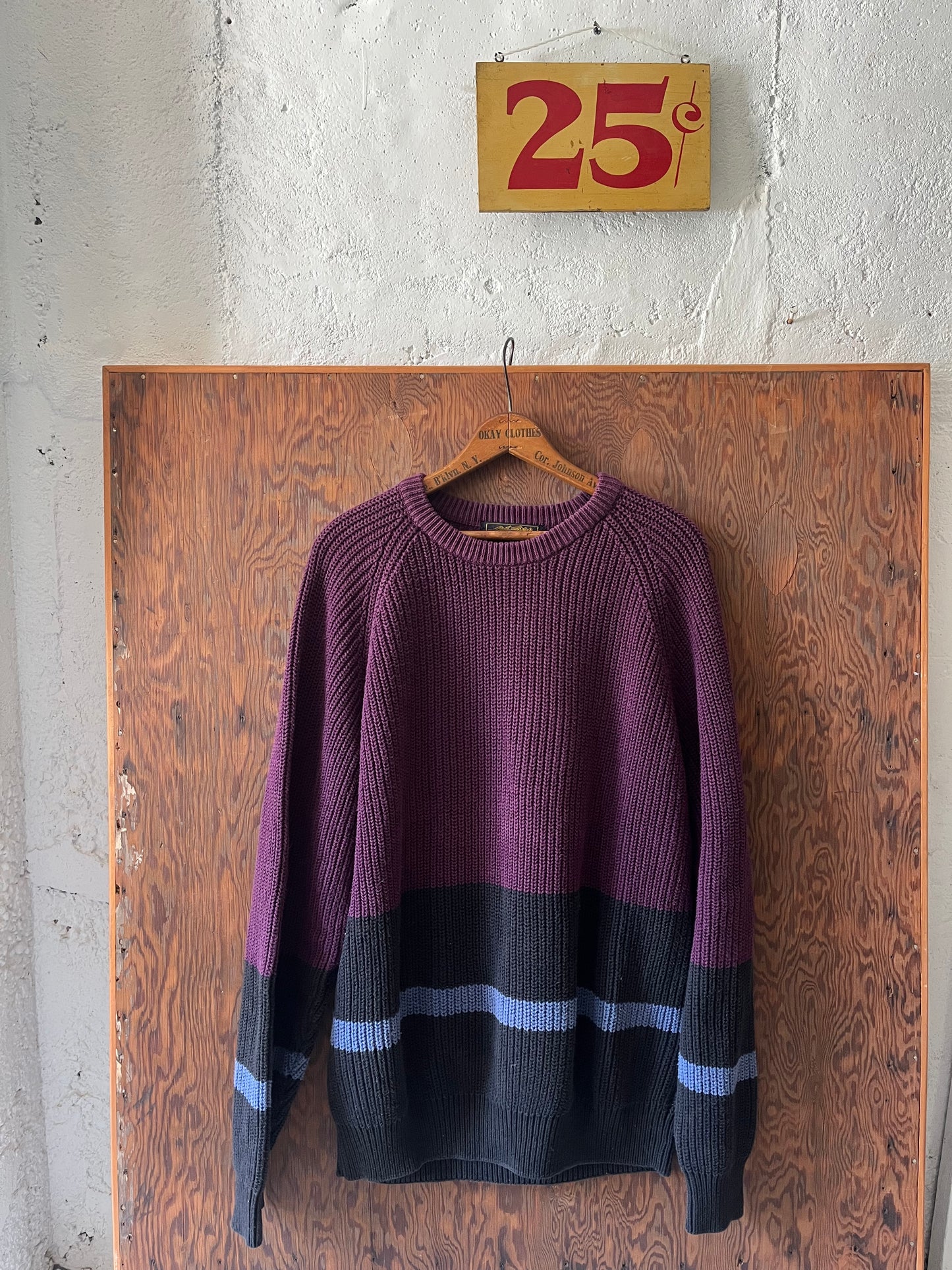 Eddie Bauer Tricolor Knit, Size L, 1990s