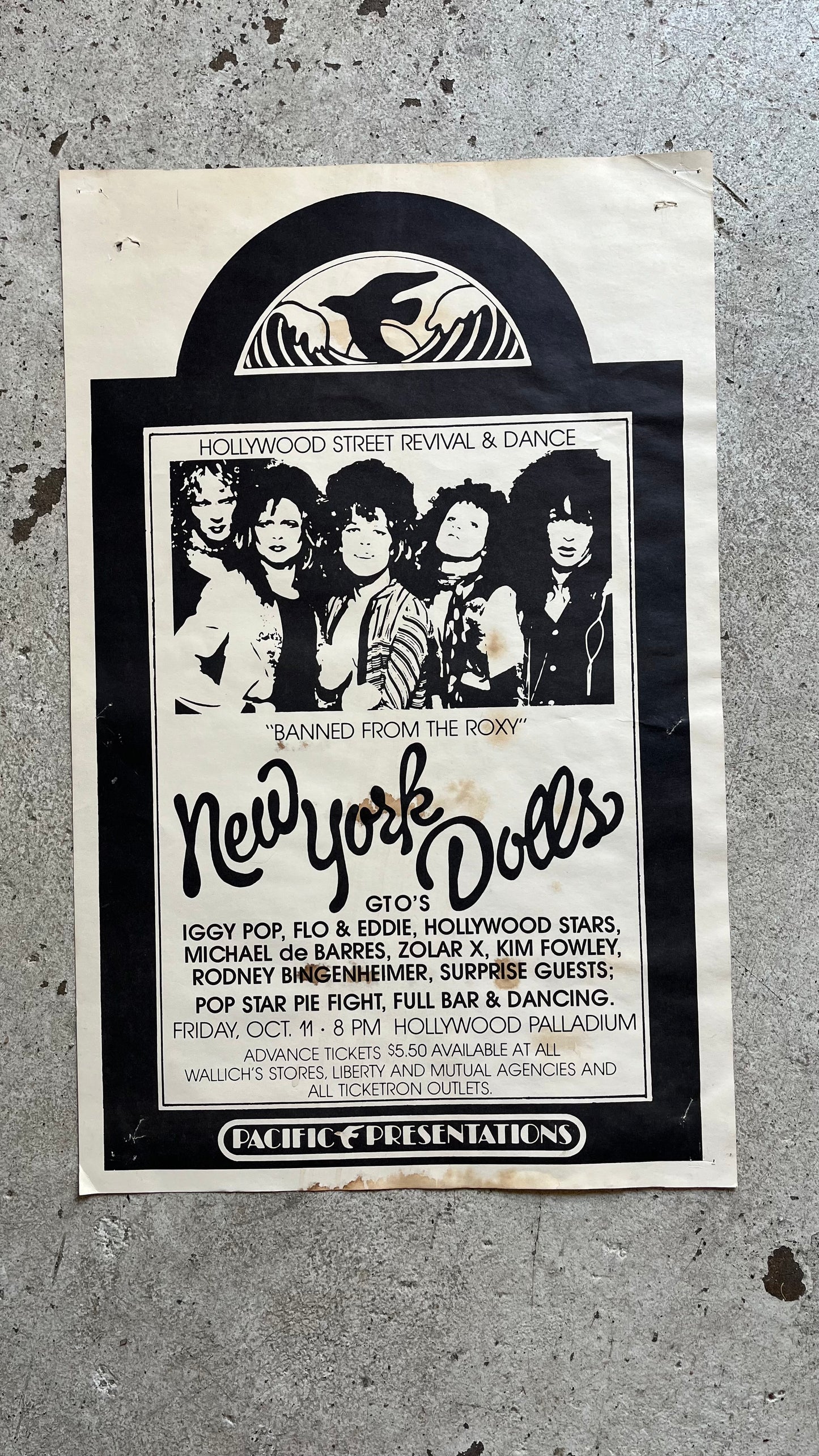 New York Dolls Flyer ft. GTOs, Iggy Pop 1974