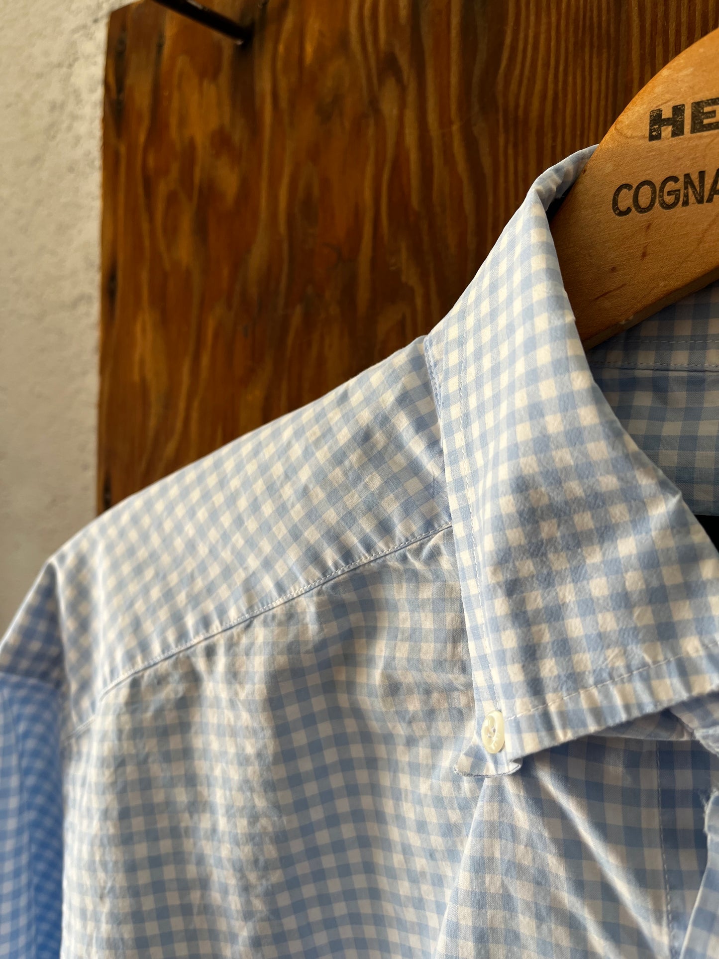 Bergdorf Goodman Blue Gingham, Sz L, 1990s