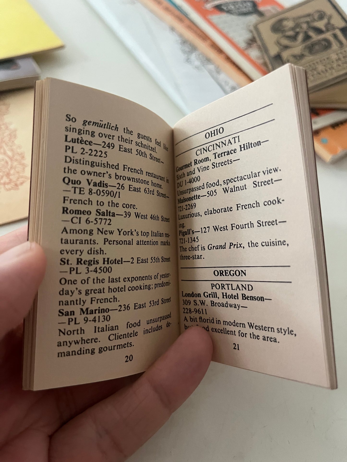Restaurant Guides by Silas Spitzer, 1959 + 1964