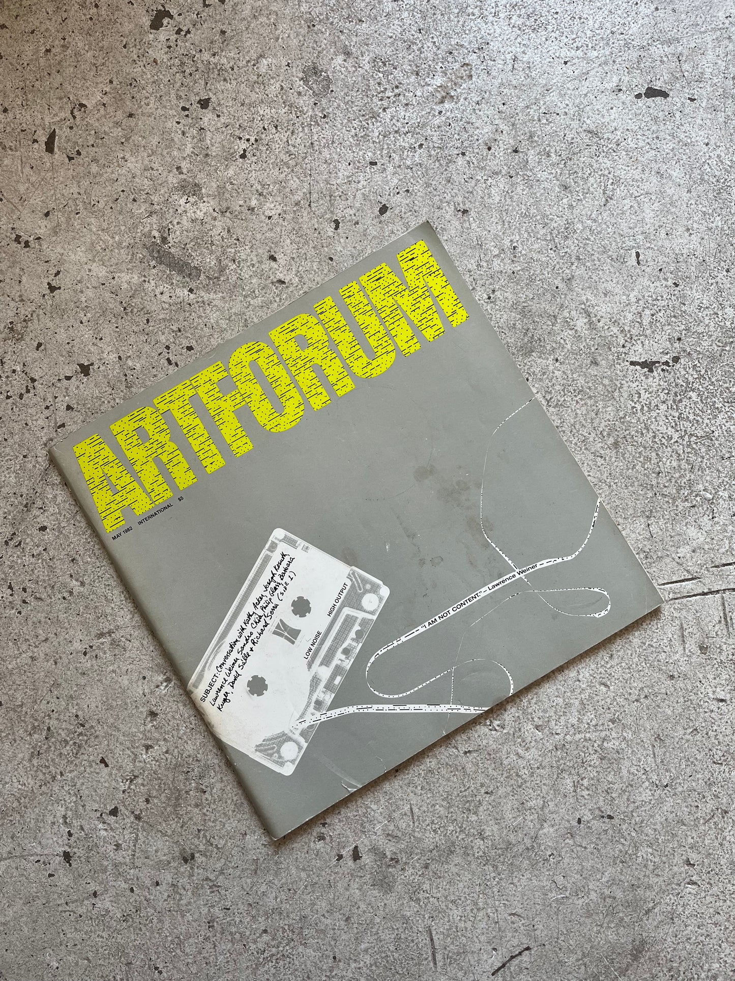 Artforum, May 1982 [Lawrence Weiner Cover, Kathy Acker, Robert Mapplethorpe, Joseph Kosuth, Richard Serra, Philip Glass]
