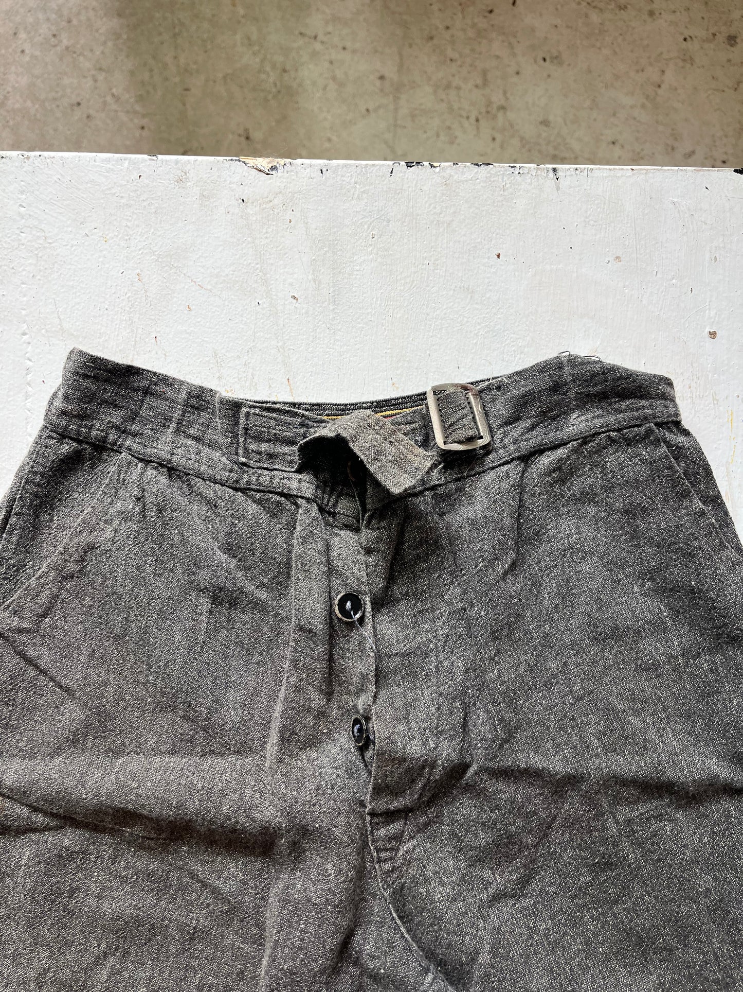 Salt and Pepper Gym Shorts, 23" W , 1930s