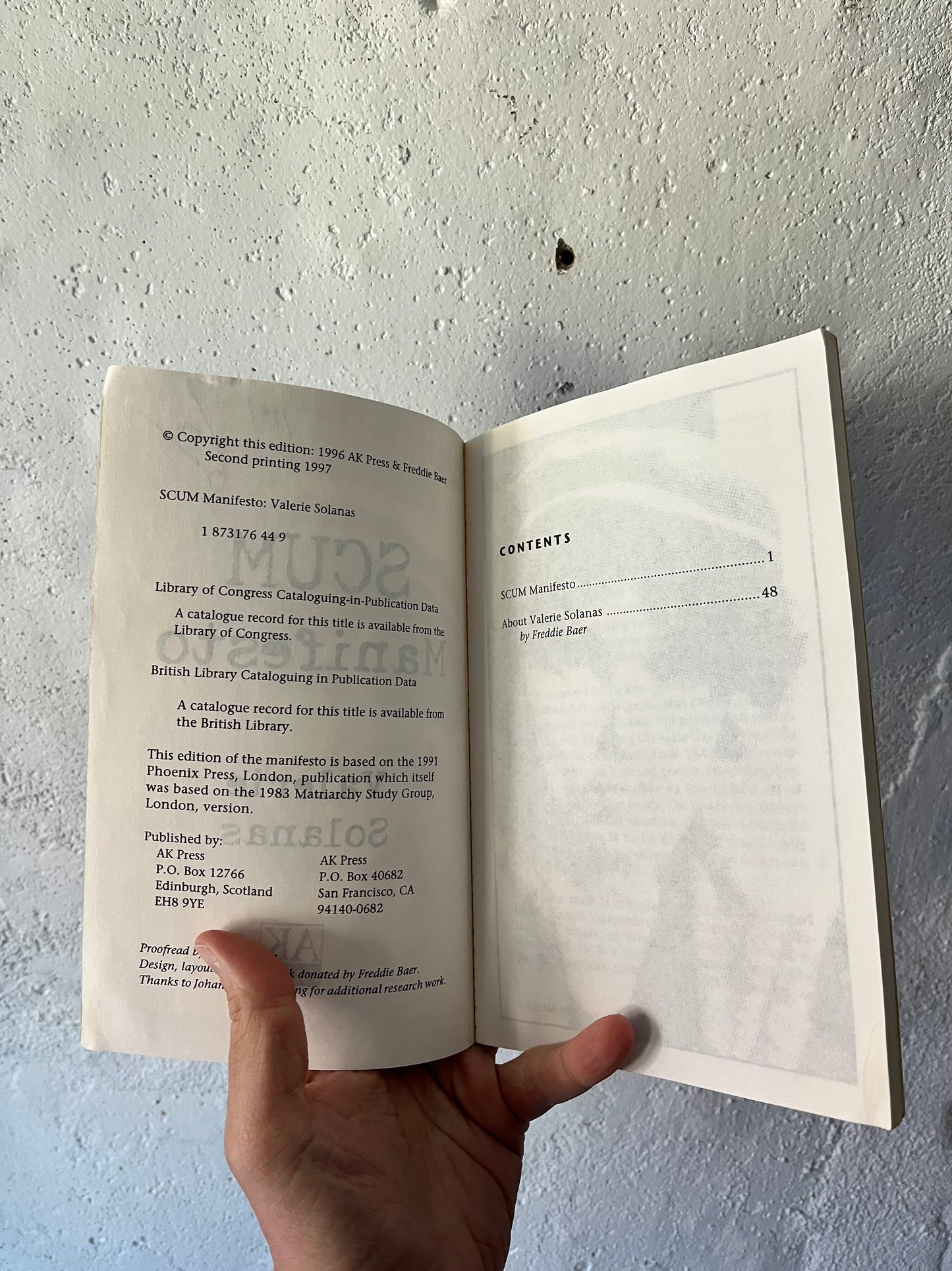 SCUM Manifesto, Valerie Solanas, 1997 Edition