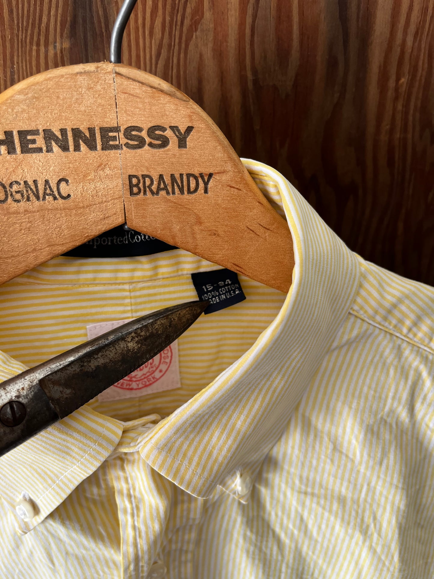 J Press Yellow + White Stripe, Sz M/L, 1990s