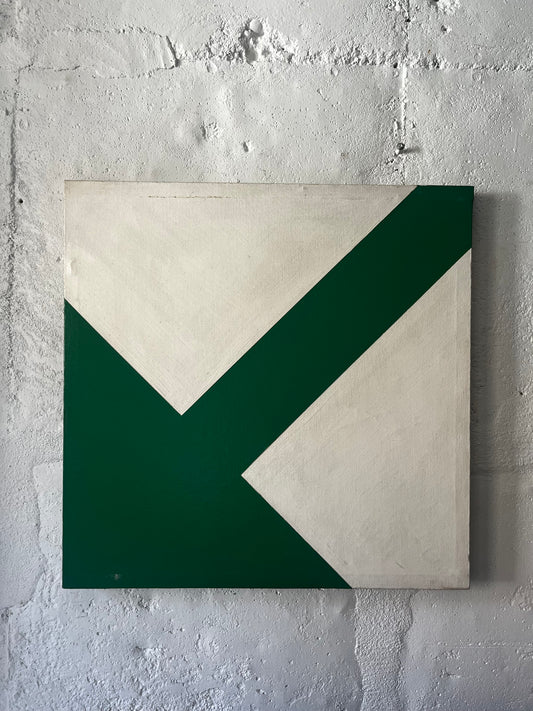 Green and White Hard Edge Painting, 1976