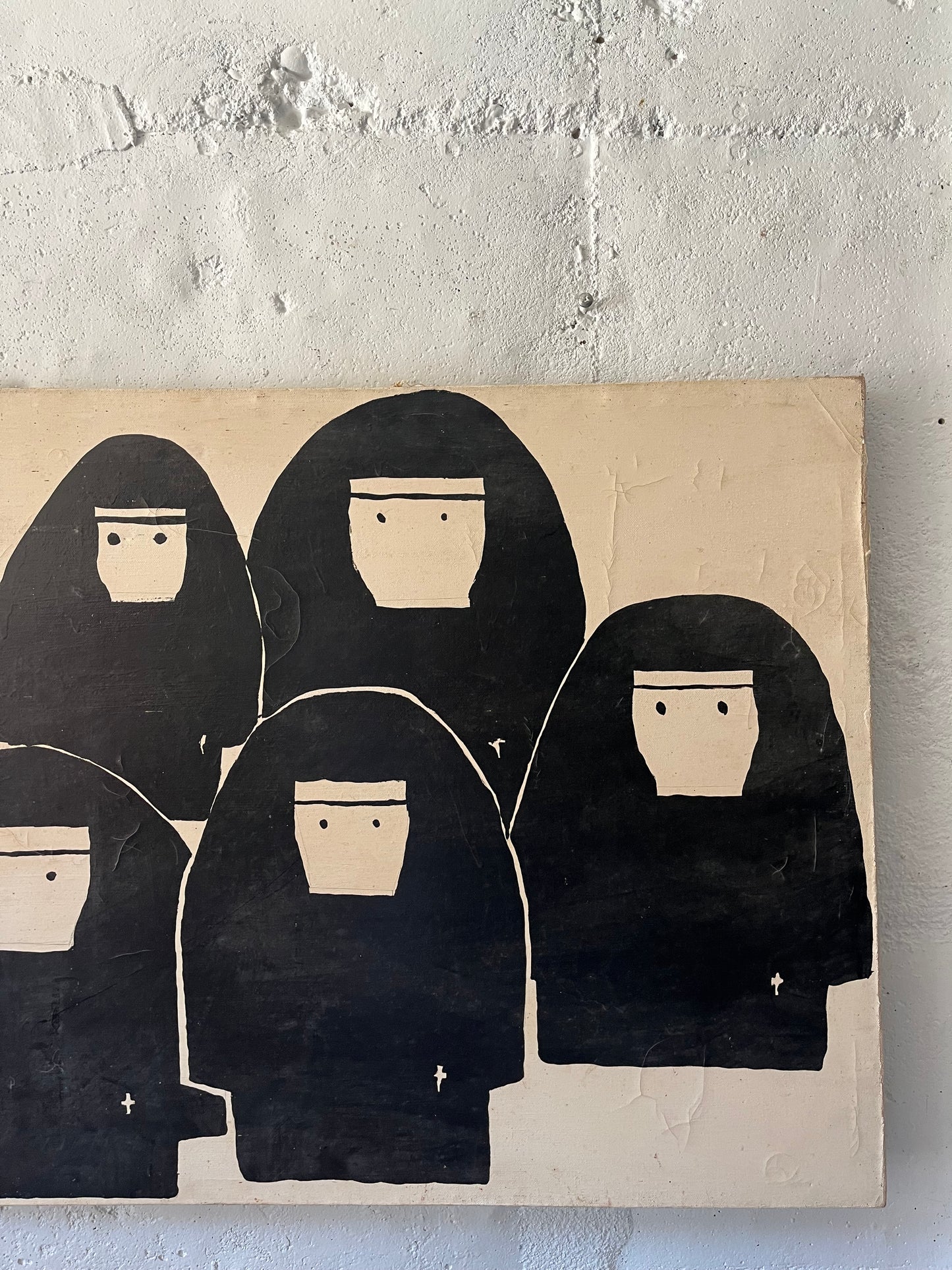 Minimalist Nun Painting, 1980s (NYC Delivery Only, No Shipping)