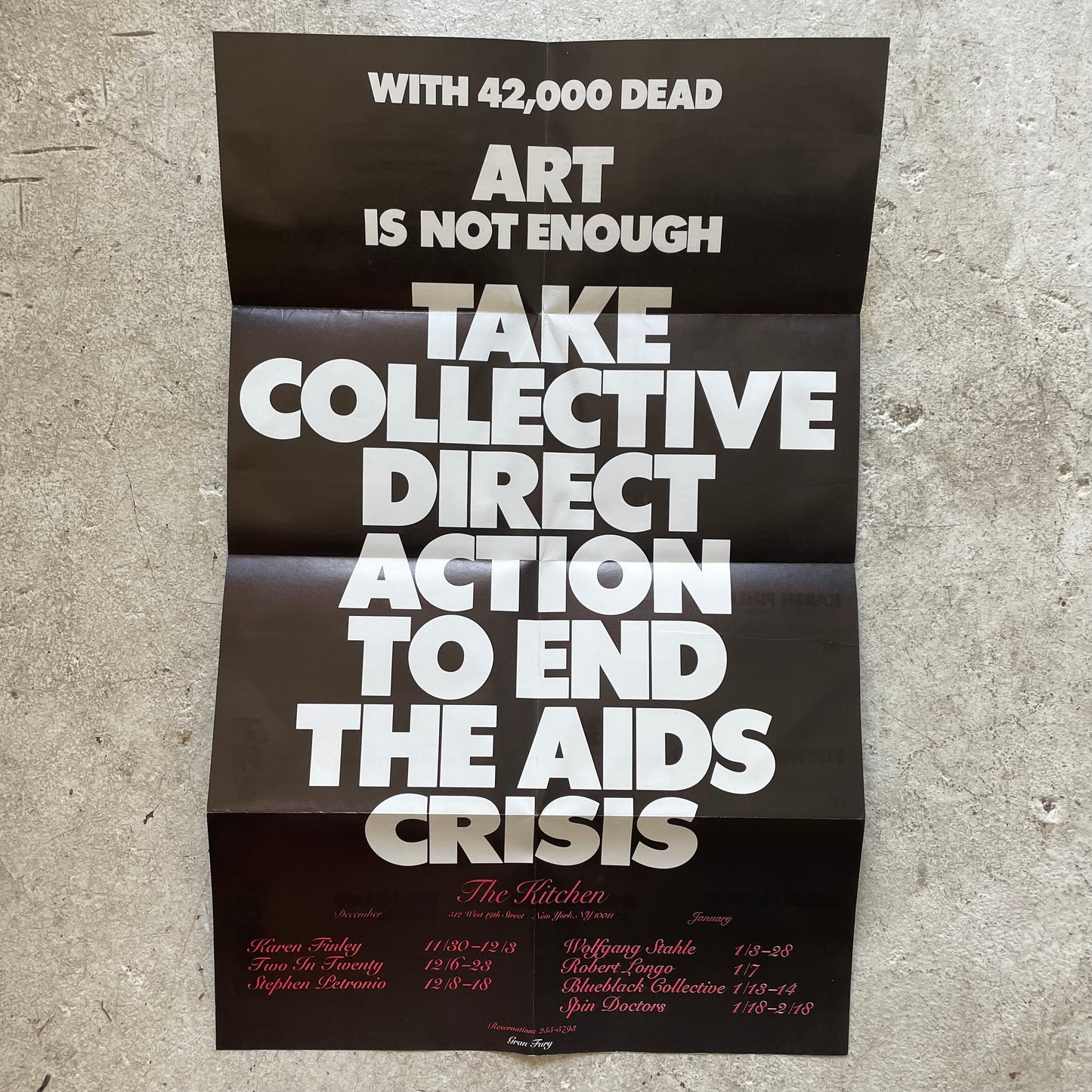 The Kitchen AIDS Crisis Poster by Gran Fury, 1988