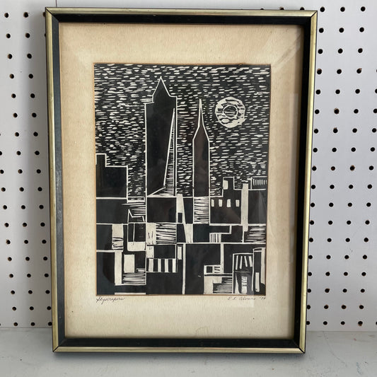 Cityscape Lithograph, 1974