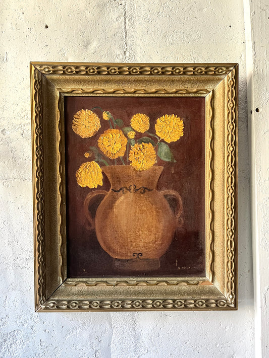 Naive Floral Still Life, 1950s