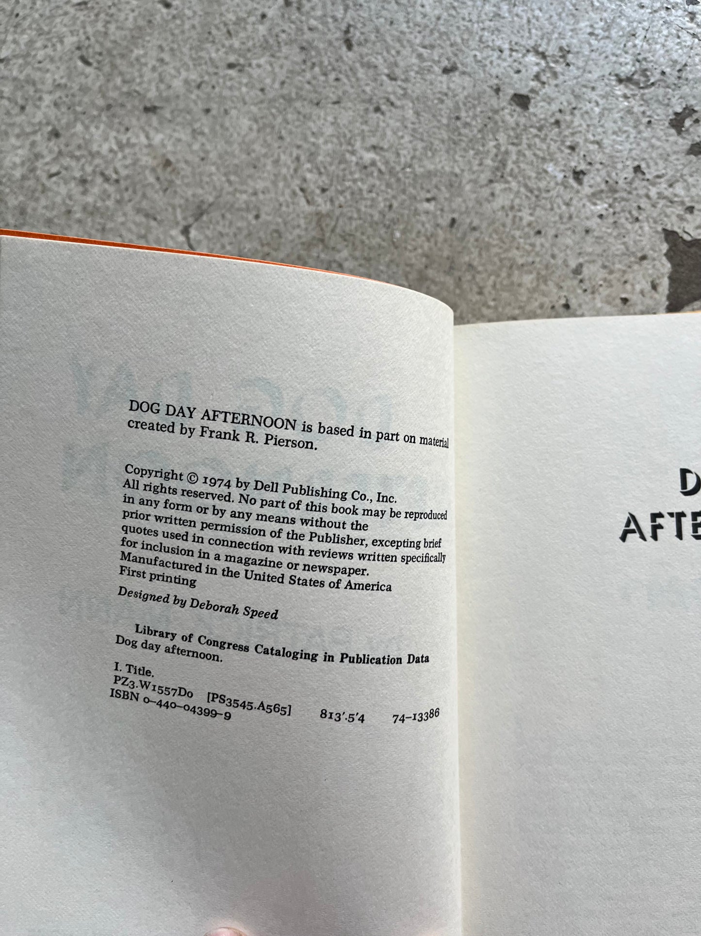 Dog Day Afternoon, Patrick Mann, 1974 (First Ed.)