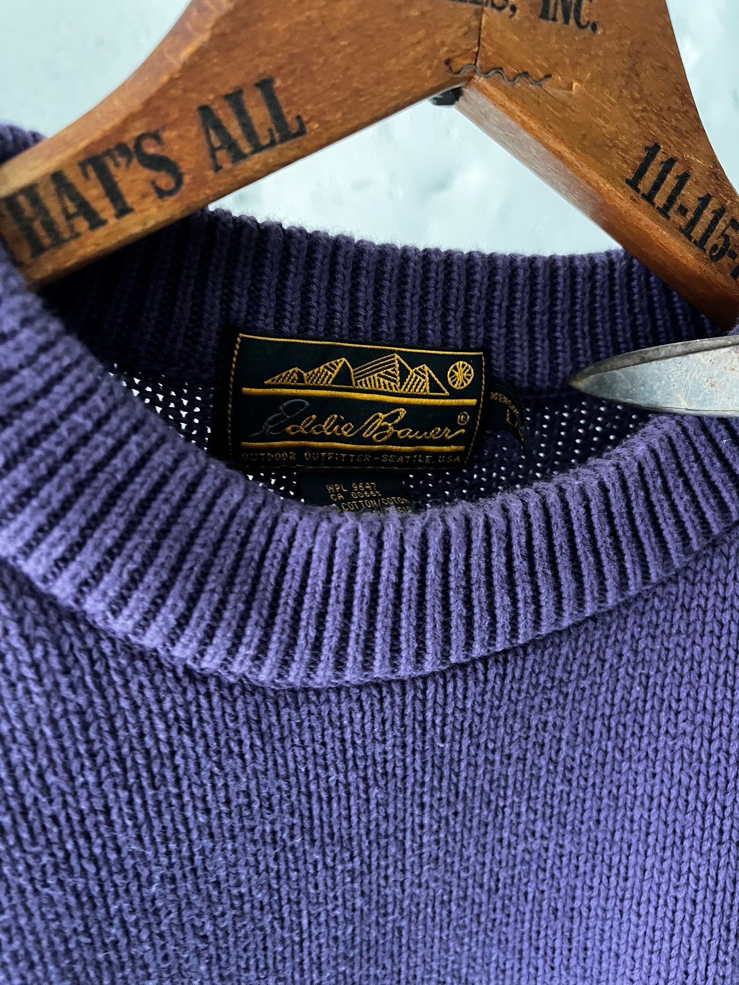 Eddie Bauer Purple Knit, Sz L, 1990s