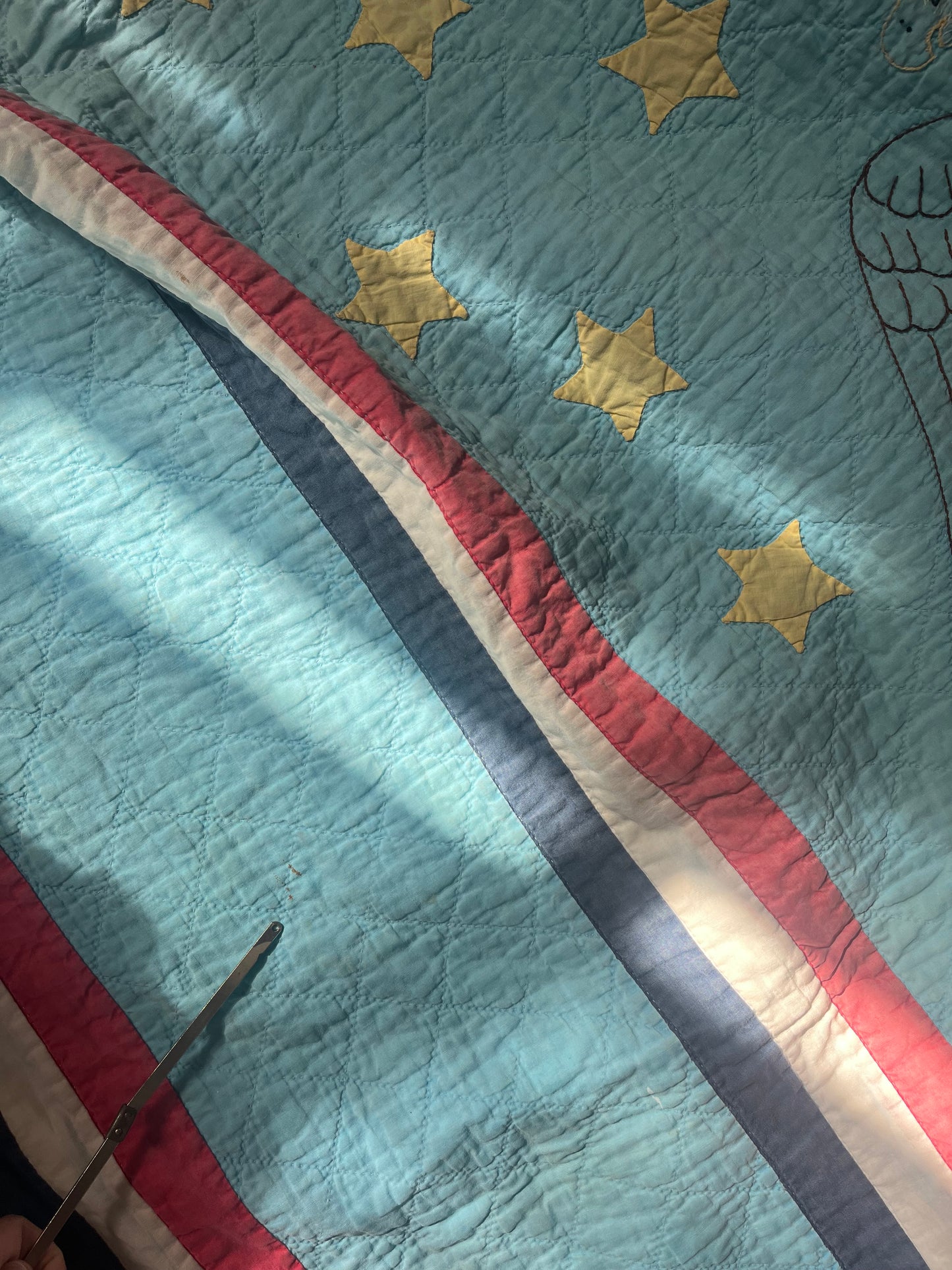 Stars and Stripes Appliqué Quilt, 1950/60