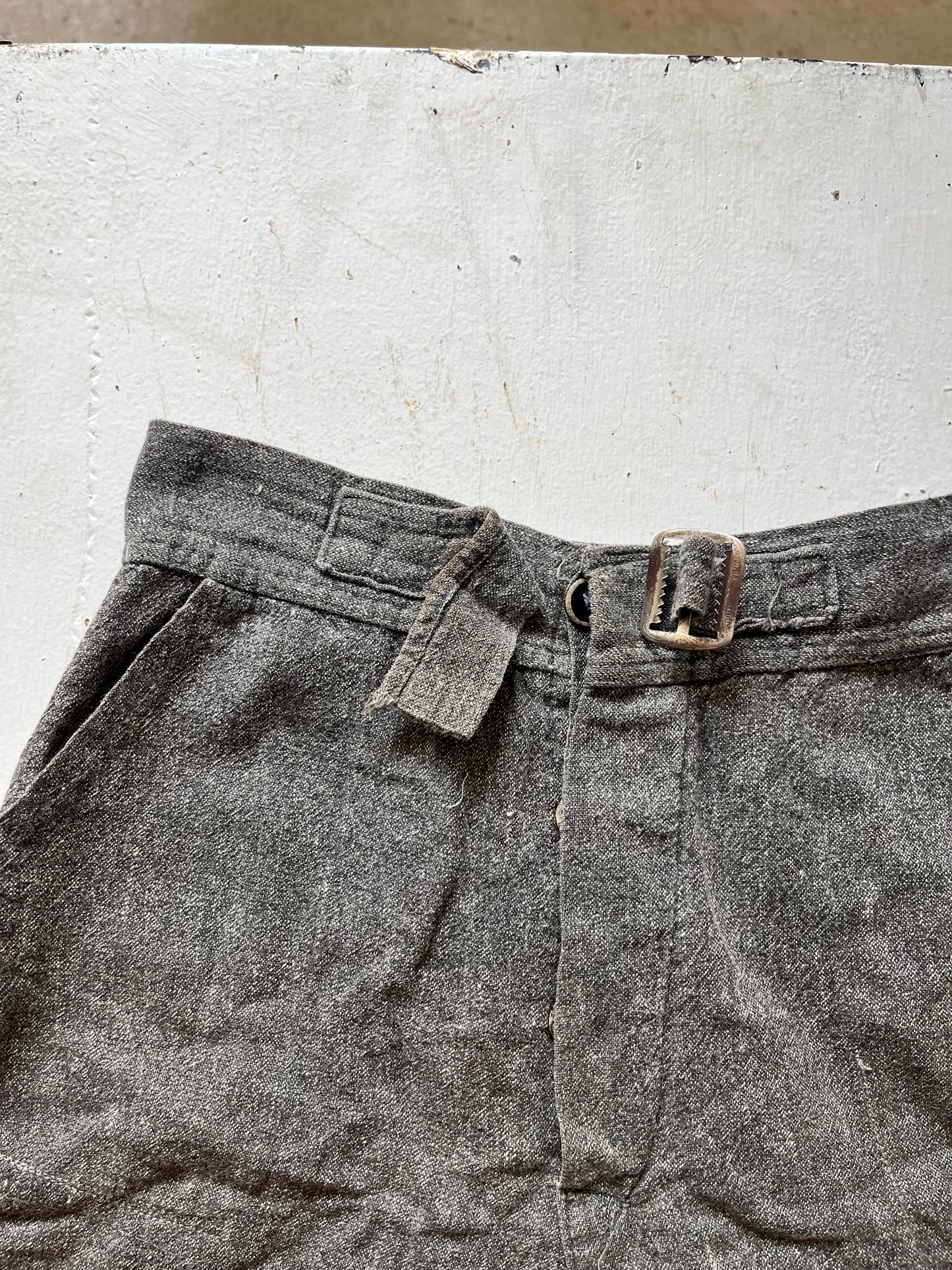 Salt and Pepper Gym Shorts (2), 22"W , 1930s