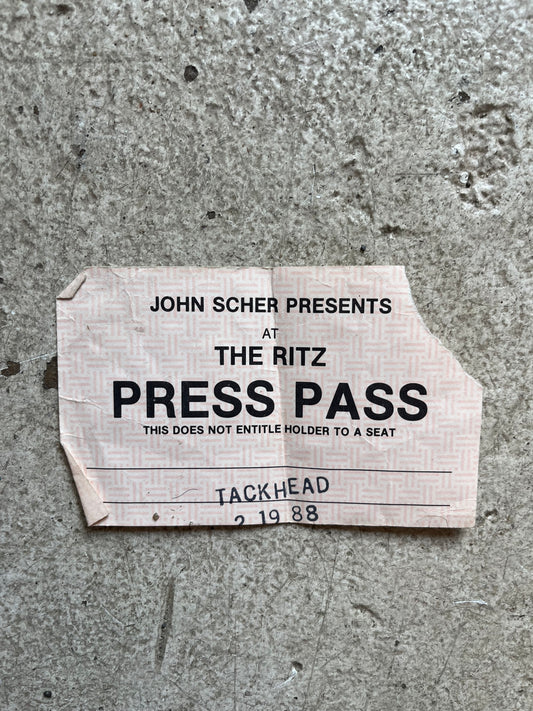 Tackhead at The Ritz Ticket Stub, 1988