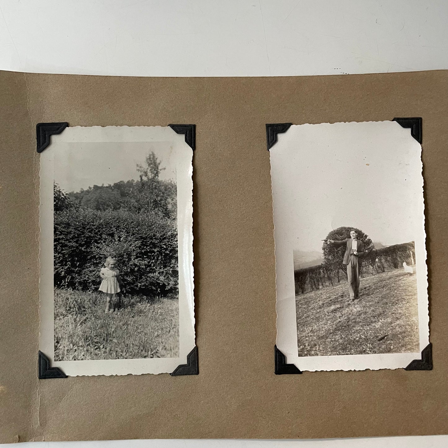 Child and Man With Gun, Snapshot, 1930s