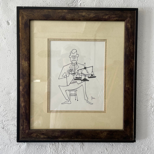 Cartoon Drawing by John Updike (Novelist)