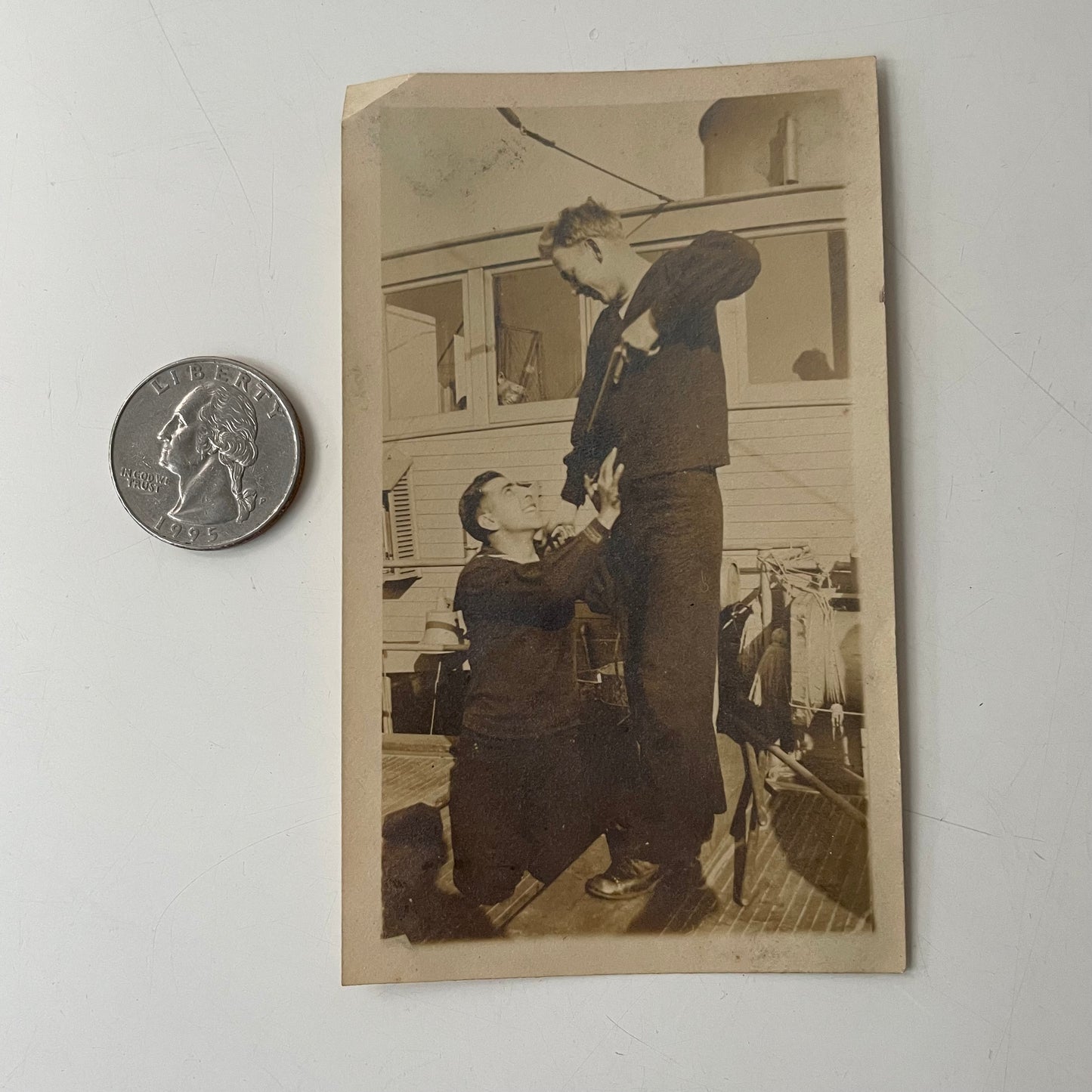 Sailors Pointing Guns, Snapshots, 1940s