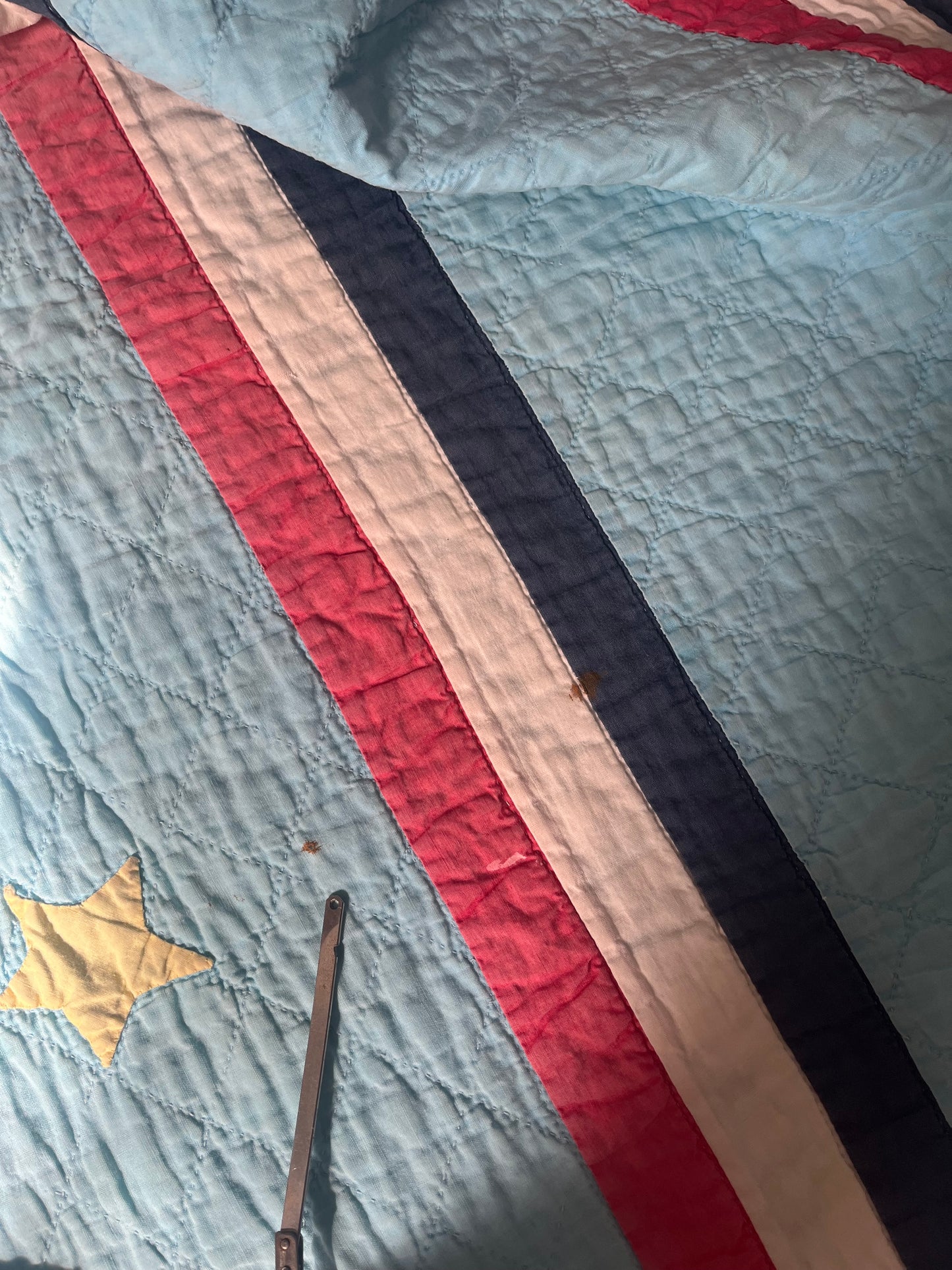 Stars and Stripes Appliqué Quilt, 1950/60