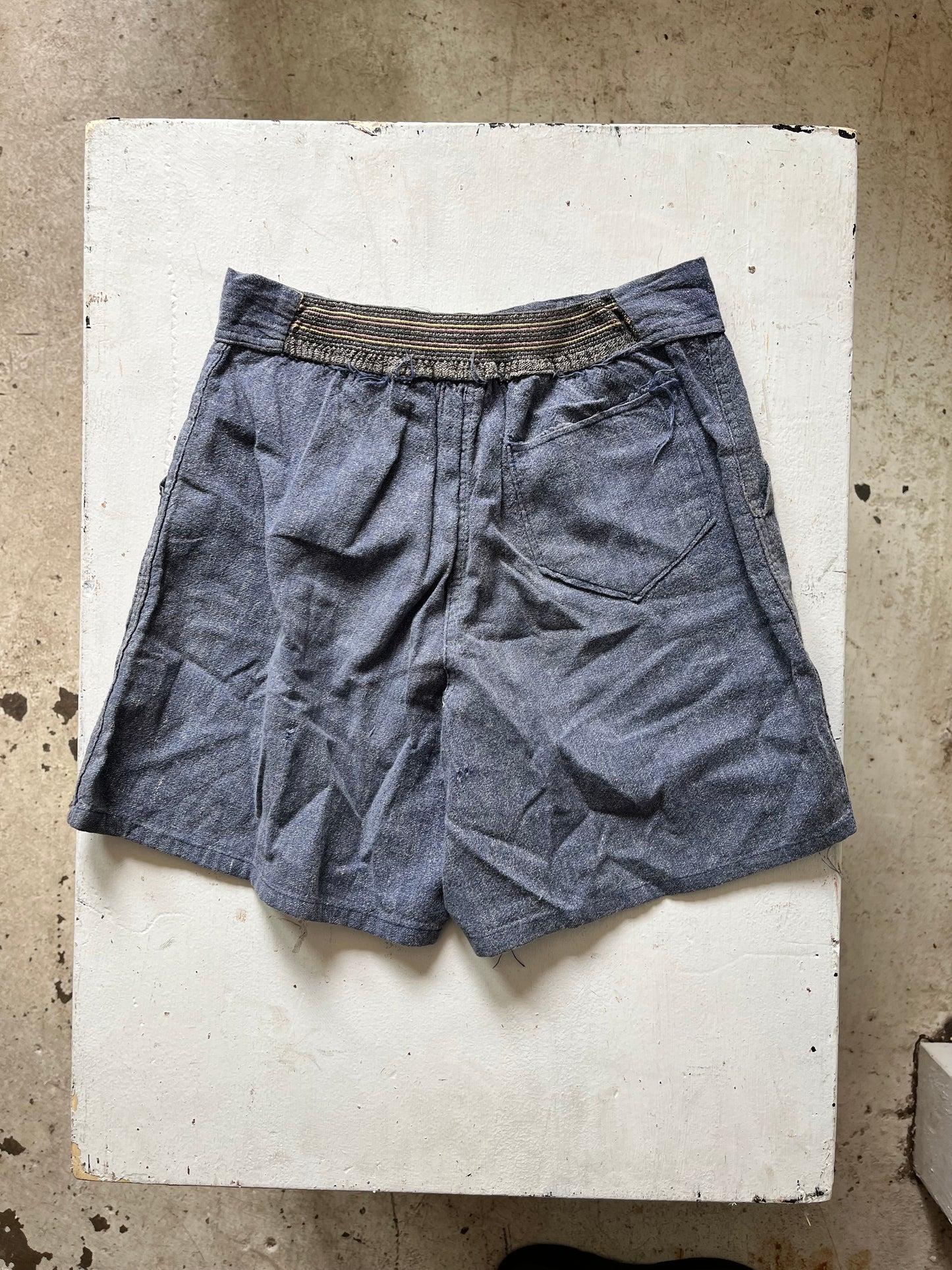 Blue Gym Shorts, 22" W, 1930s