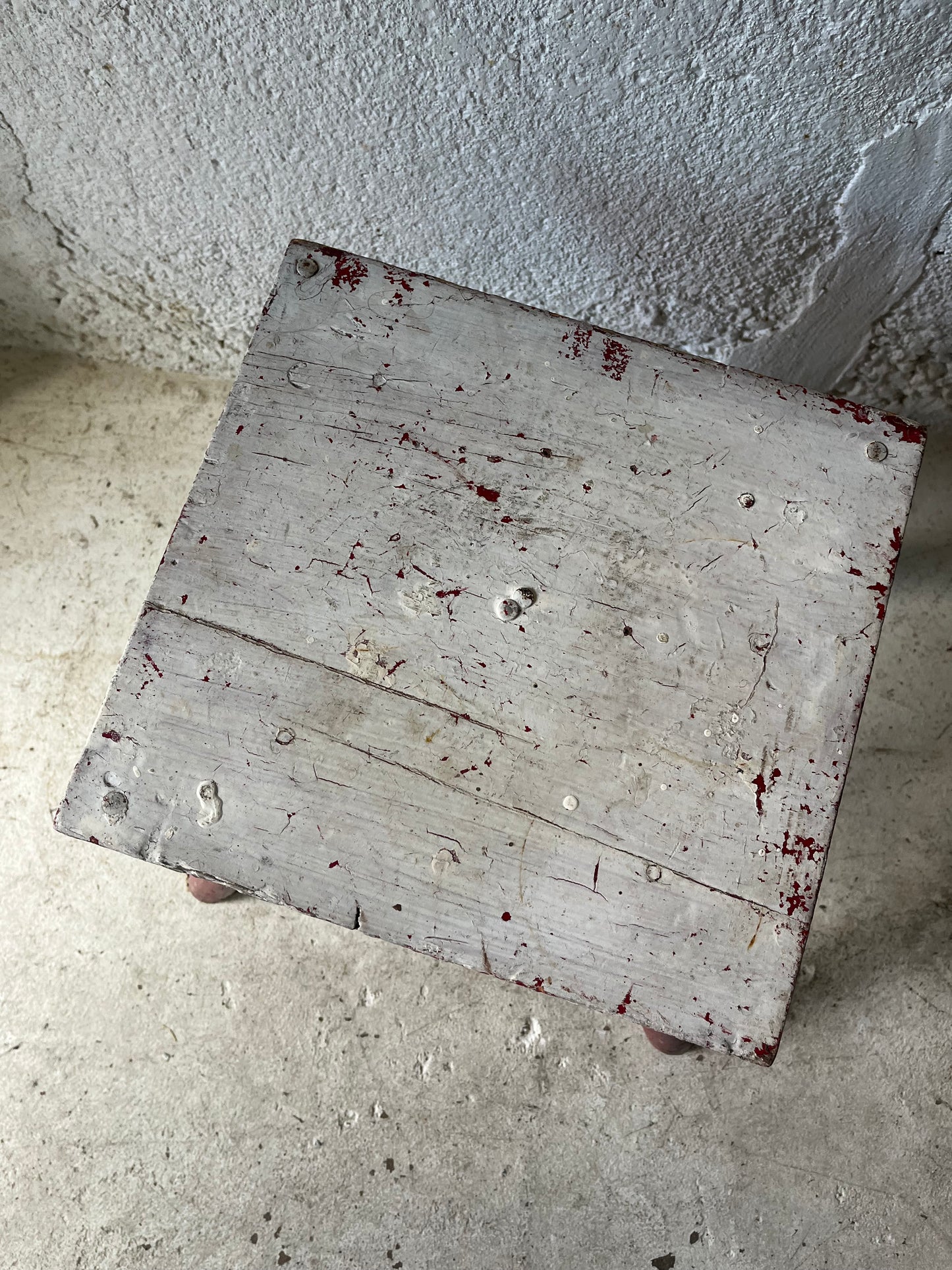Red + White Camp Stool, 1930s