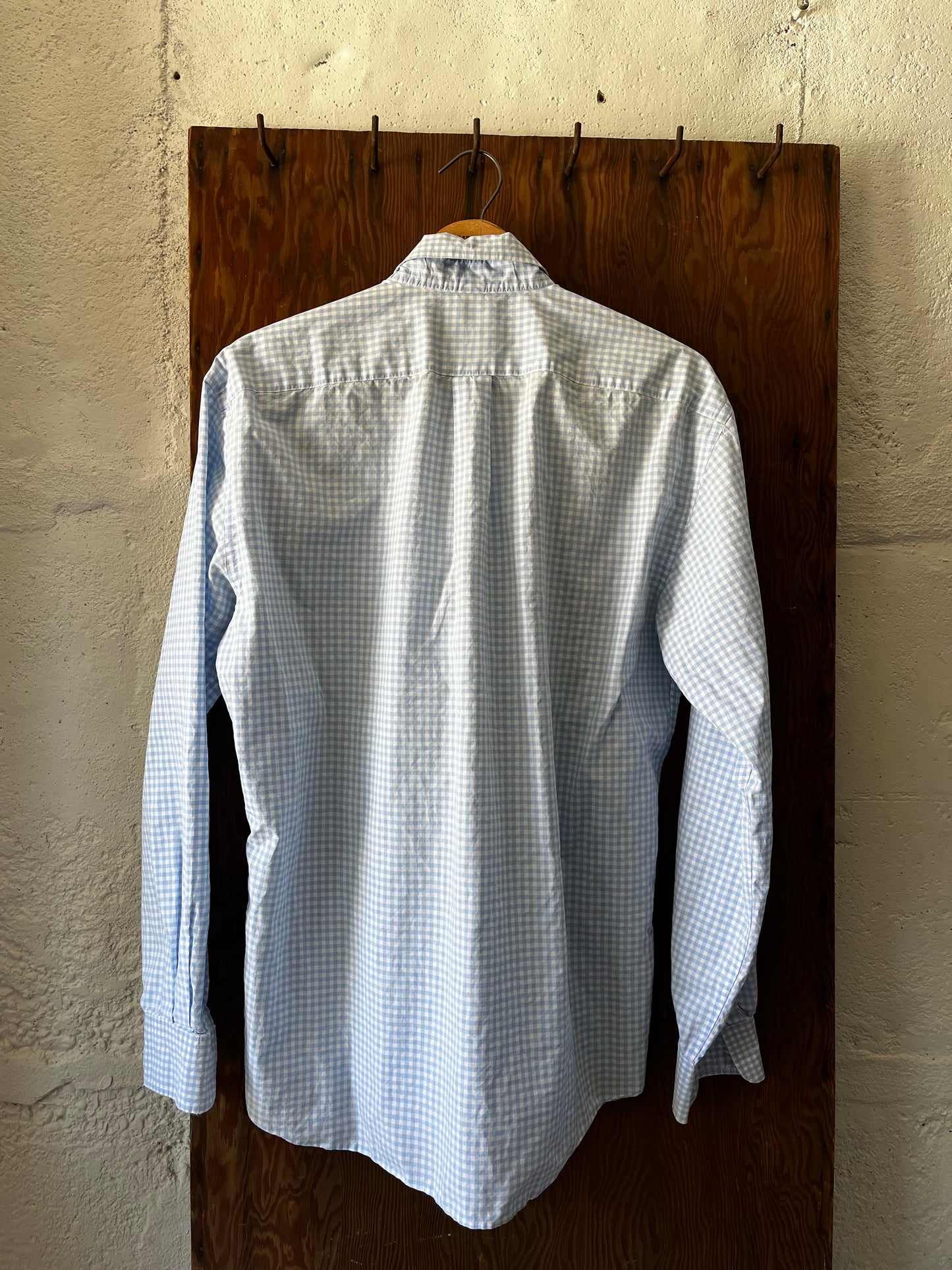 Bergdorf Goodman Blue Gingham, Sz L, 1990s