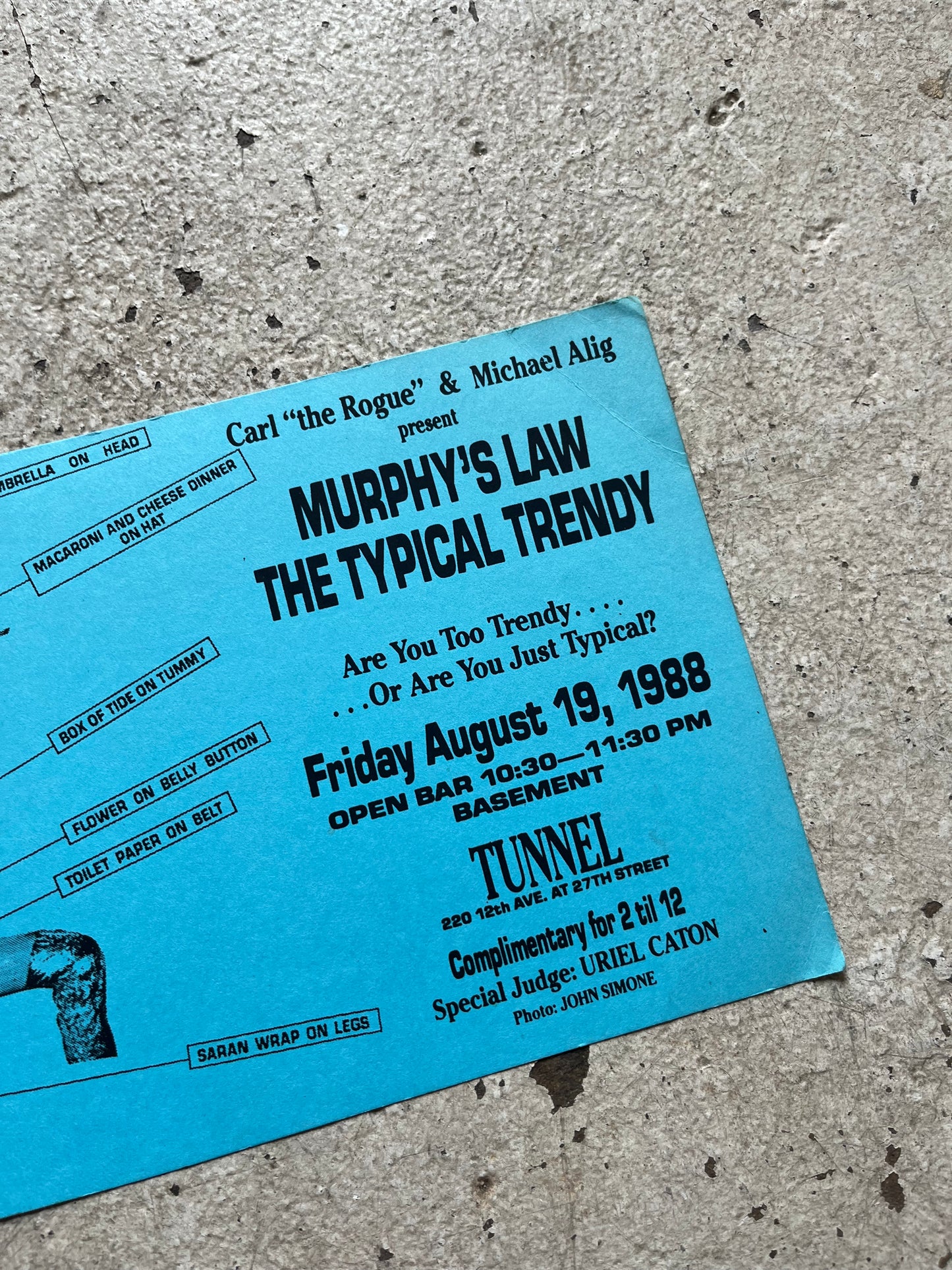 Michael Alig Party Invite at The Tunnel, 1988
