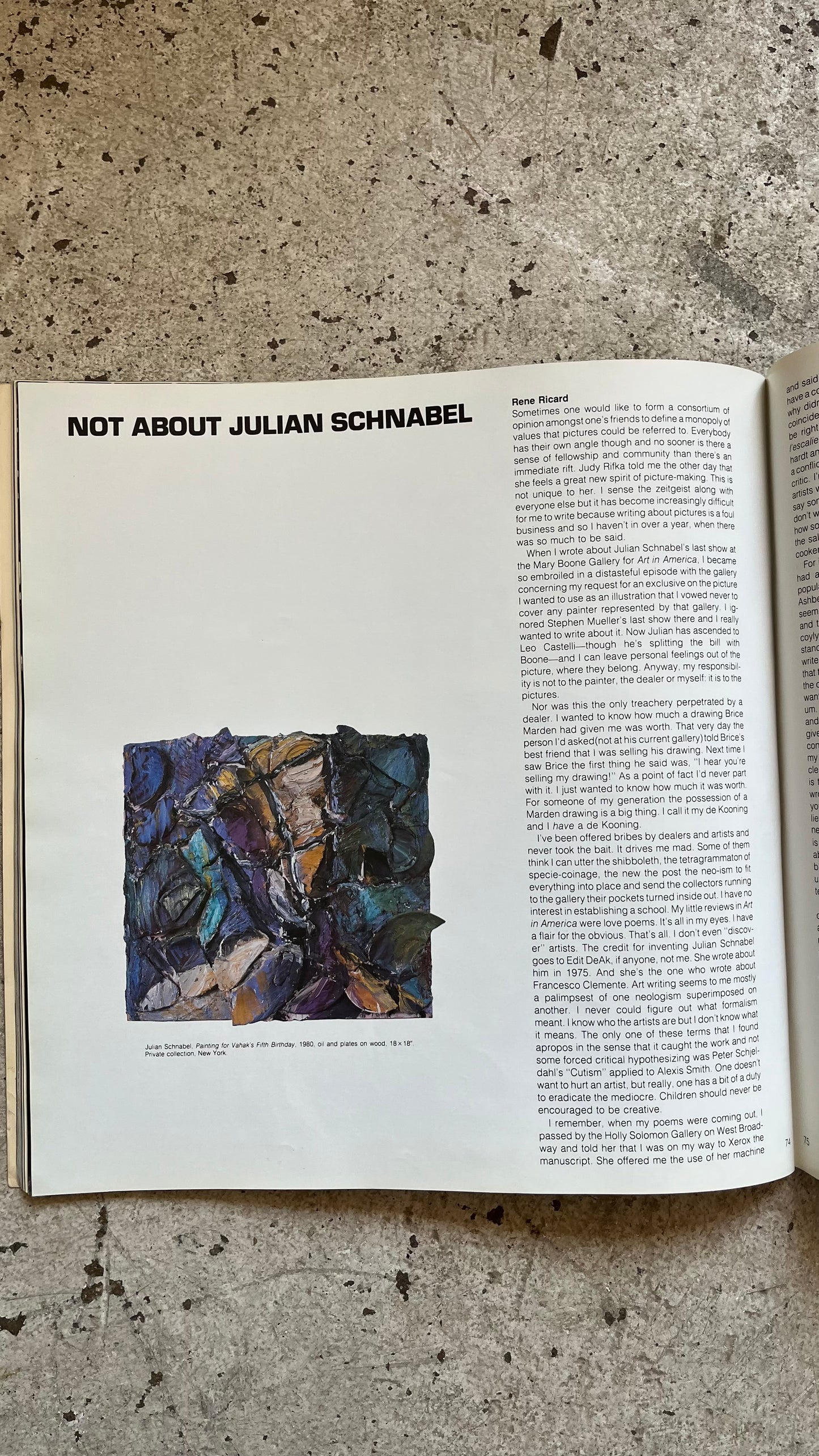 Artforum Summer, 1981 [Rene Ricard, Julian Schnabel]